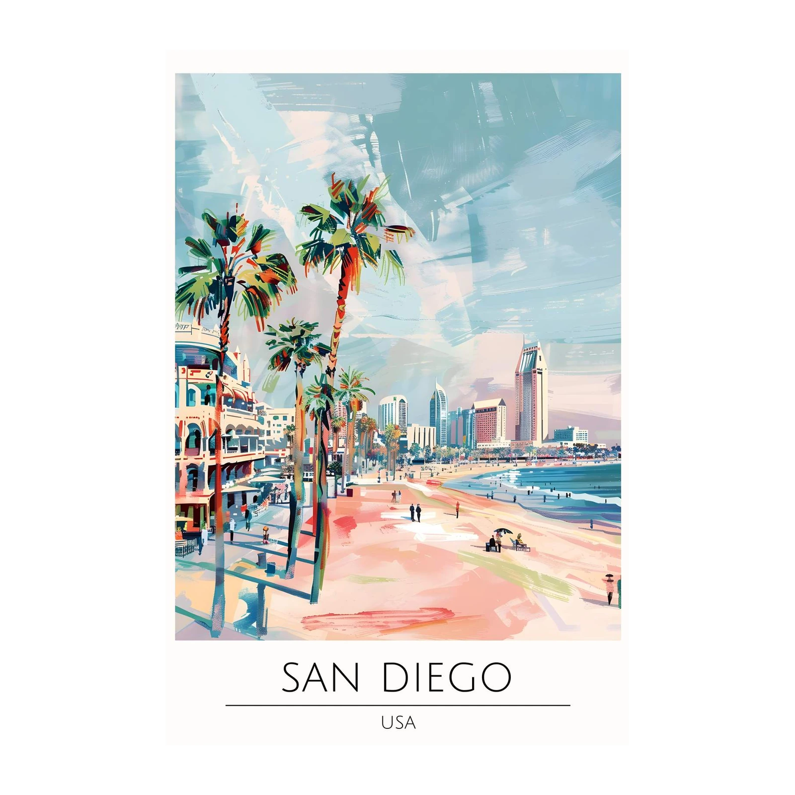 Vibrant San Diego Beach Wall Art | Coastal Wall Art
