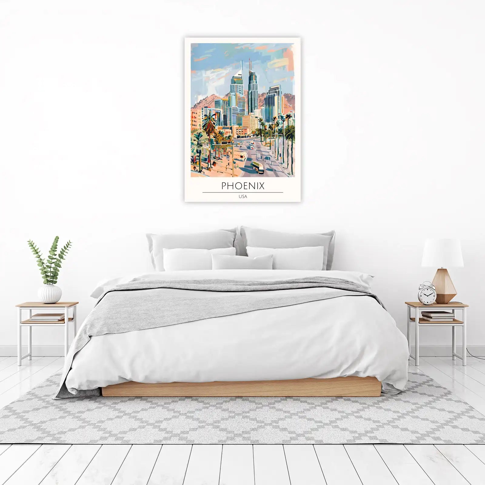 Vibrant Phoenix Skyline Wall Art