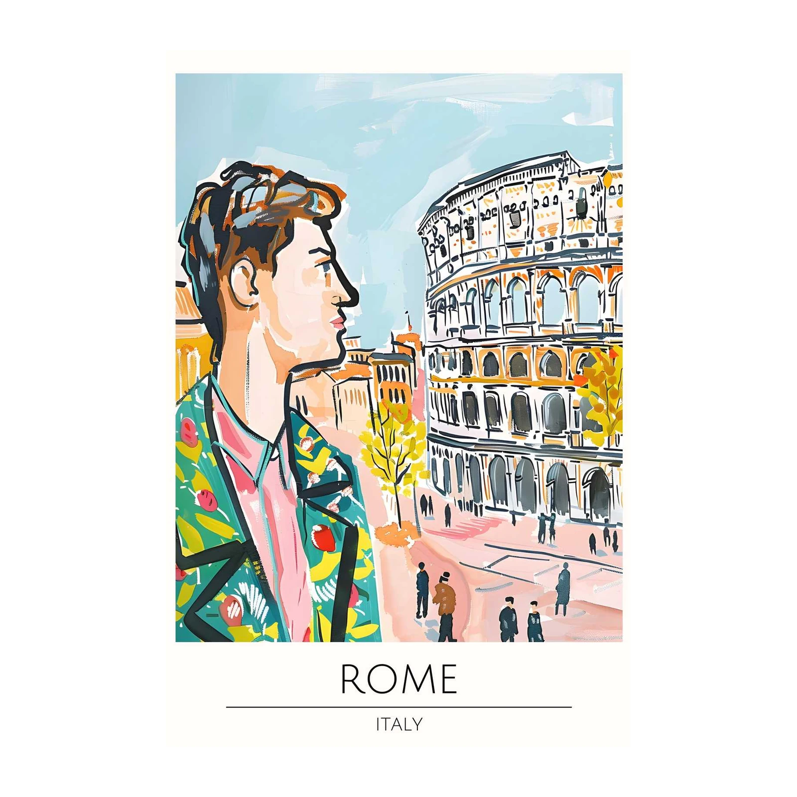 Vibrant Rome Colosseum Fashion Wall Art