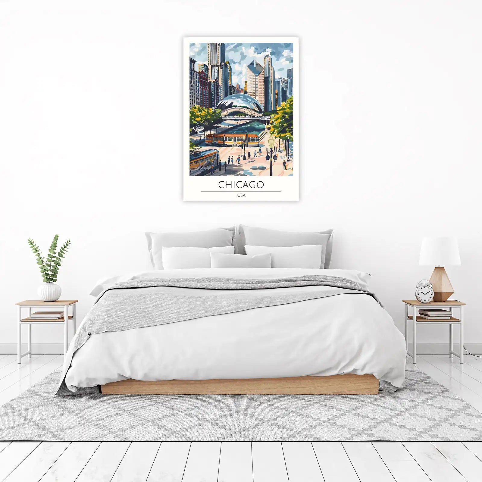 Chicago Skyline & Bean Wall Art