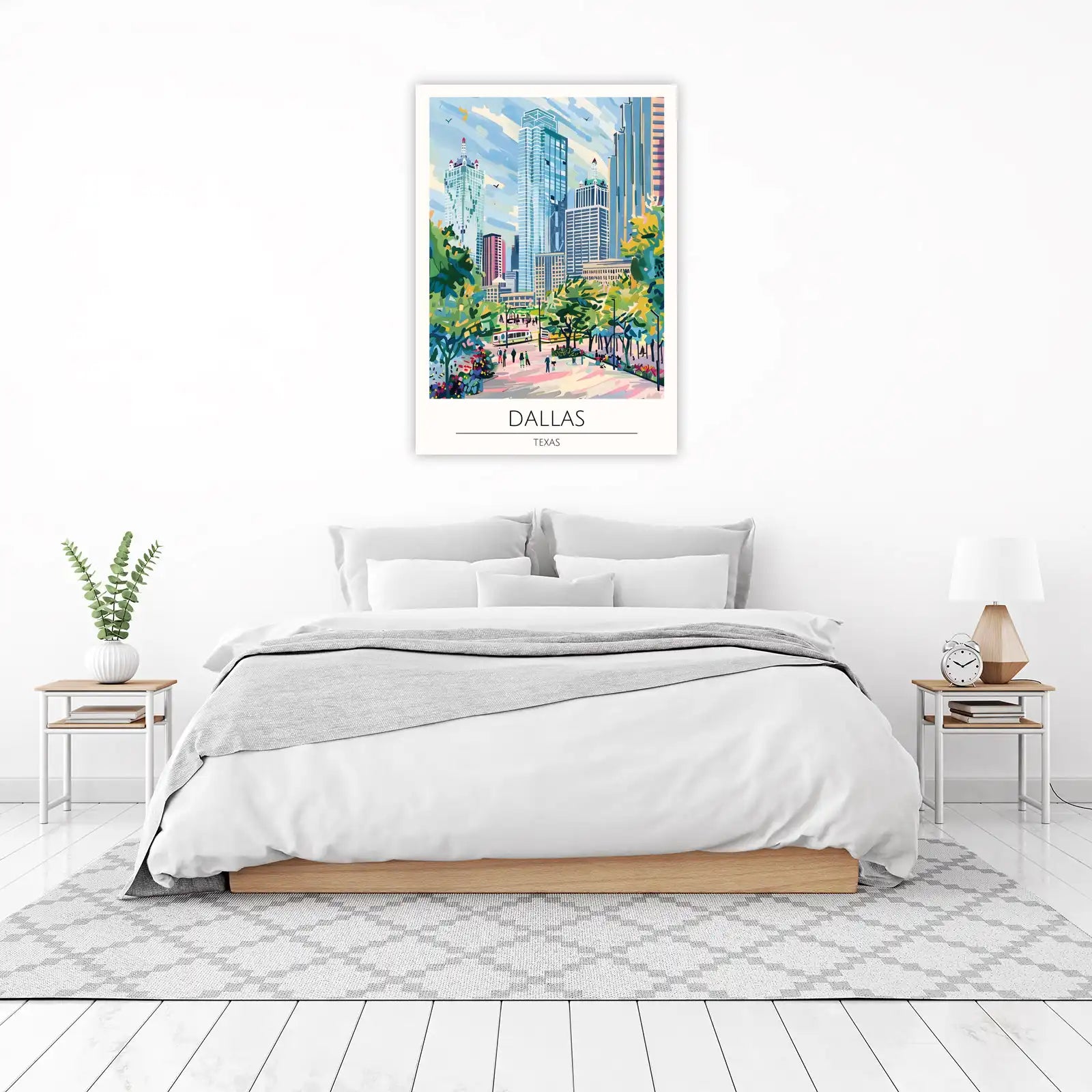 Vibrant Dallas Skyline Cityscape Wall Art
