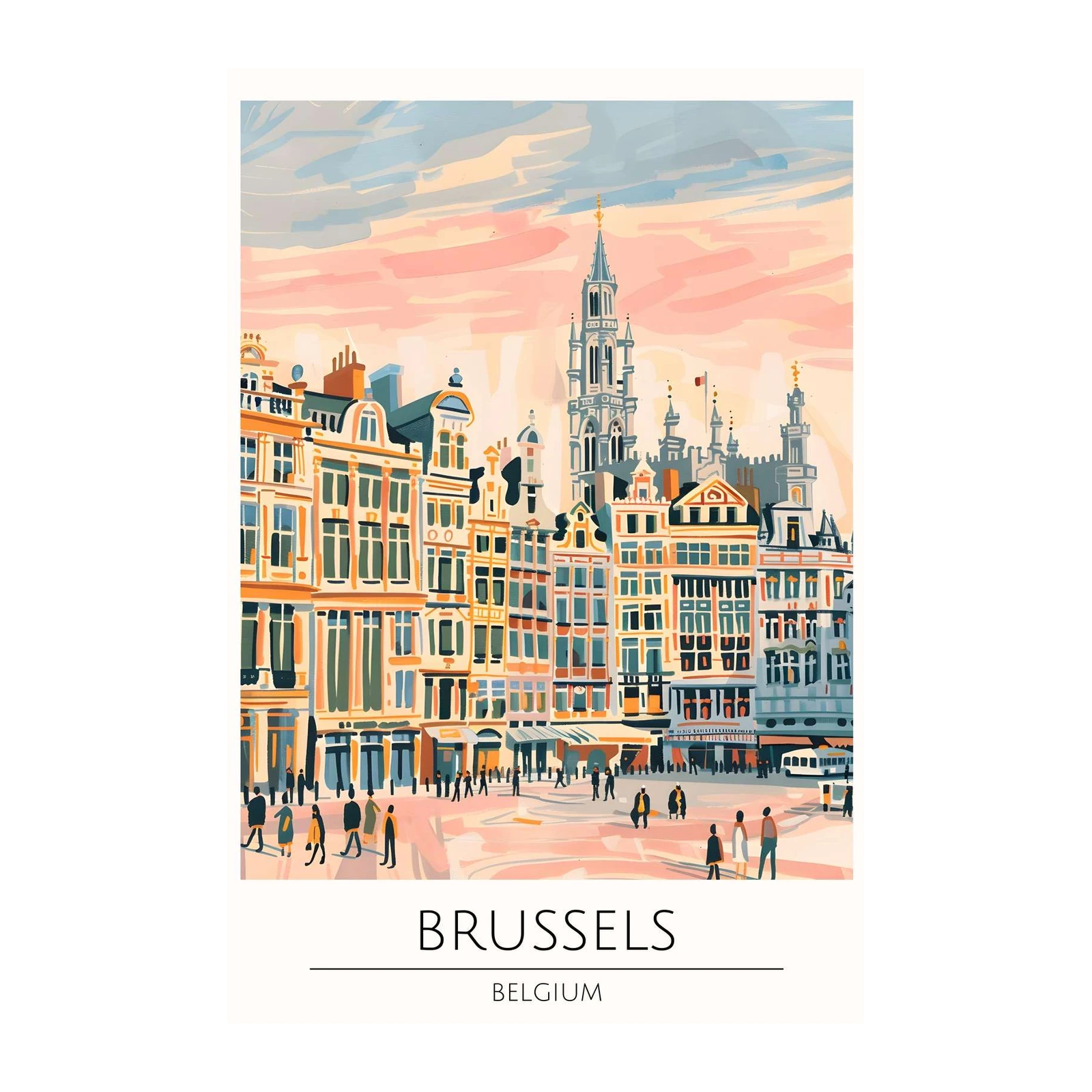 Vibrant Brussels Grand Place Wall Art