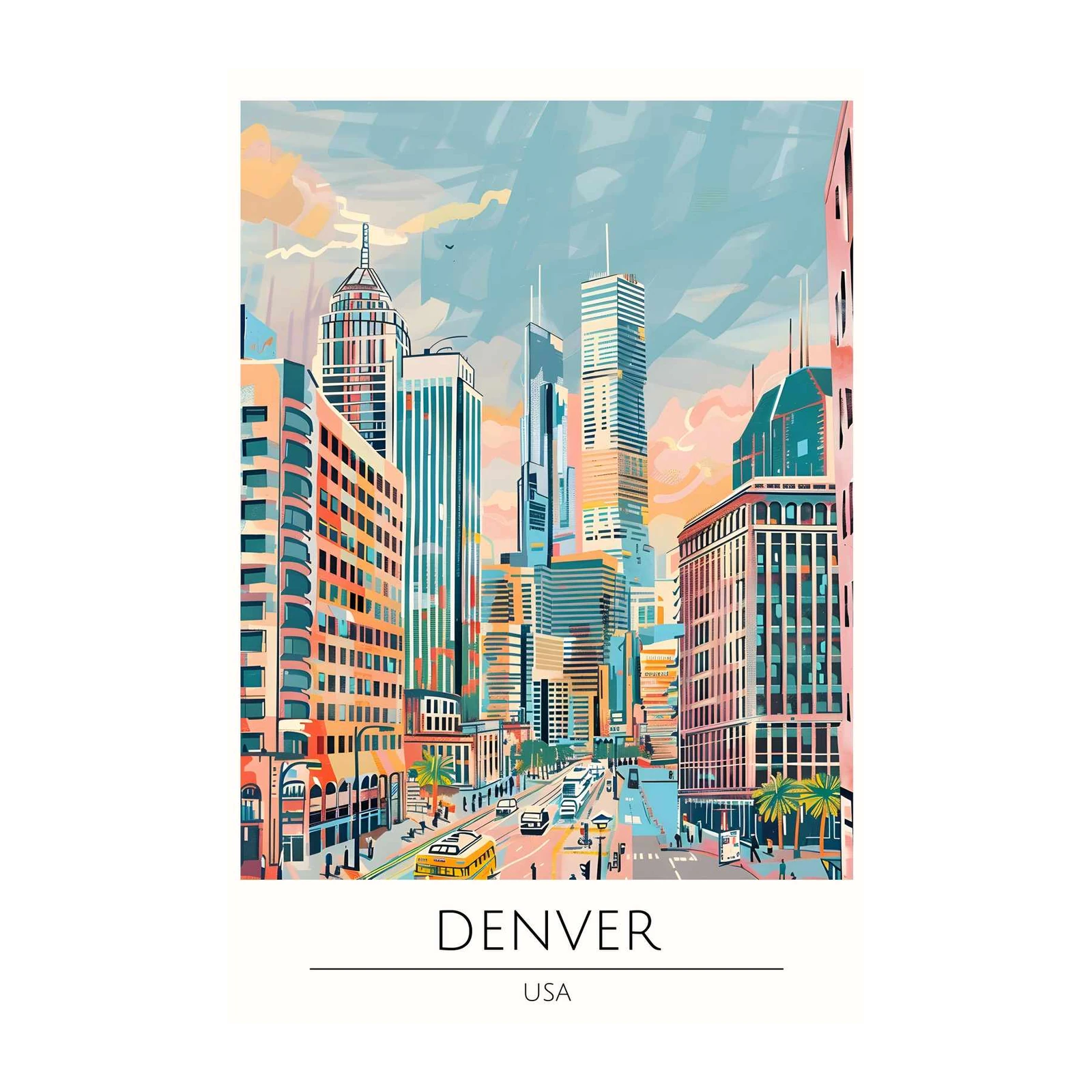 Vibrant Denver Cityscape Wall Art