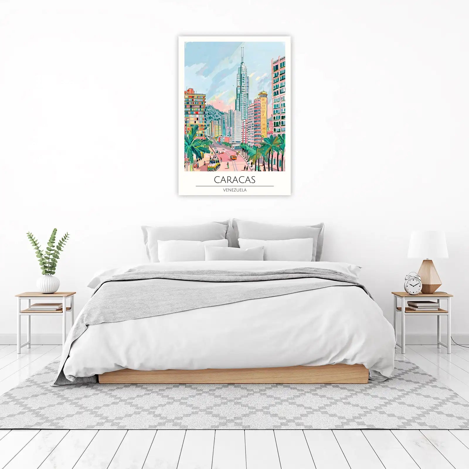 Vibrant Caracas Skyline Wall Art - Venezuela Cityscape Art