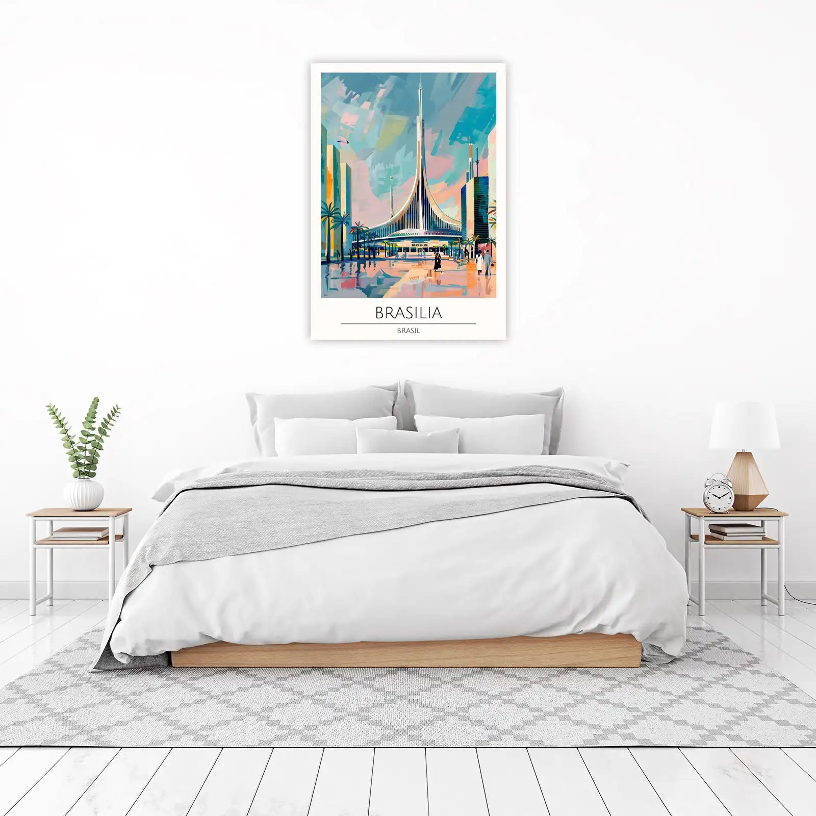 Vibrant Brasilia Skyline Abstract Wall Art
