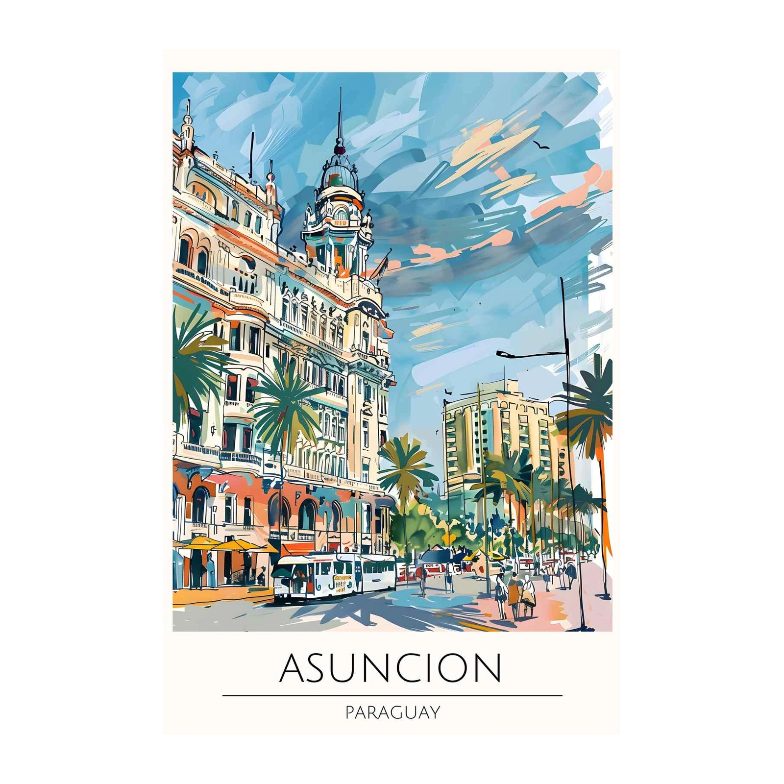 Vibrant Asuncion Cityscape Wall Art