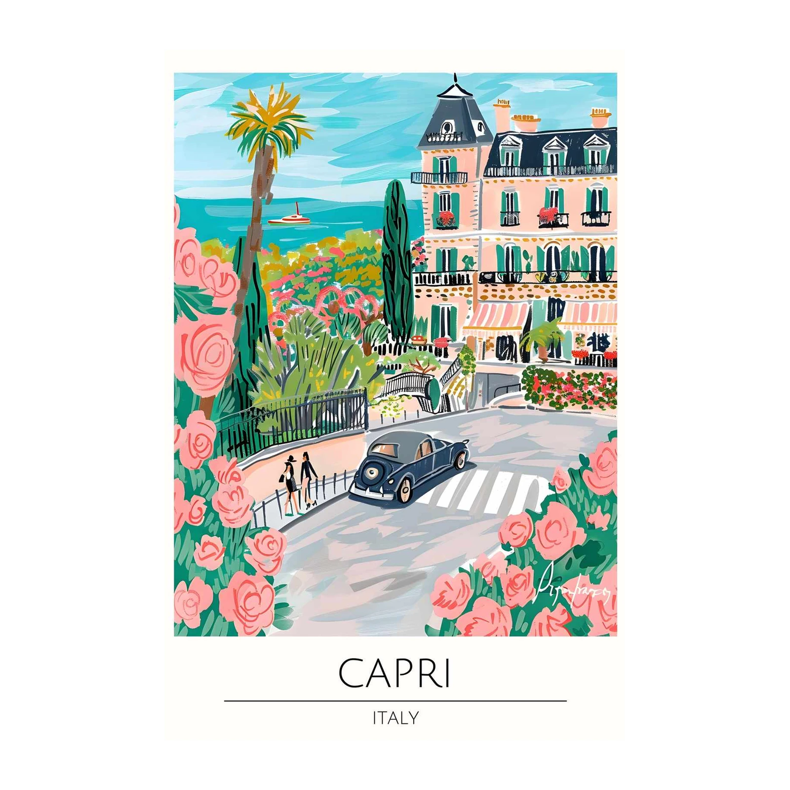 Capri Italy Coastal Scene Wall Art