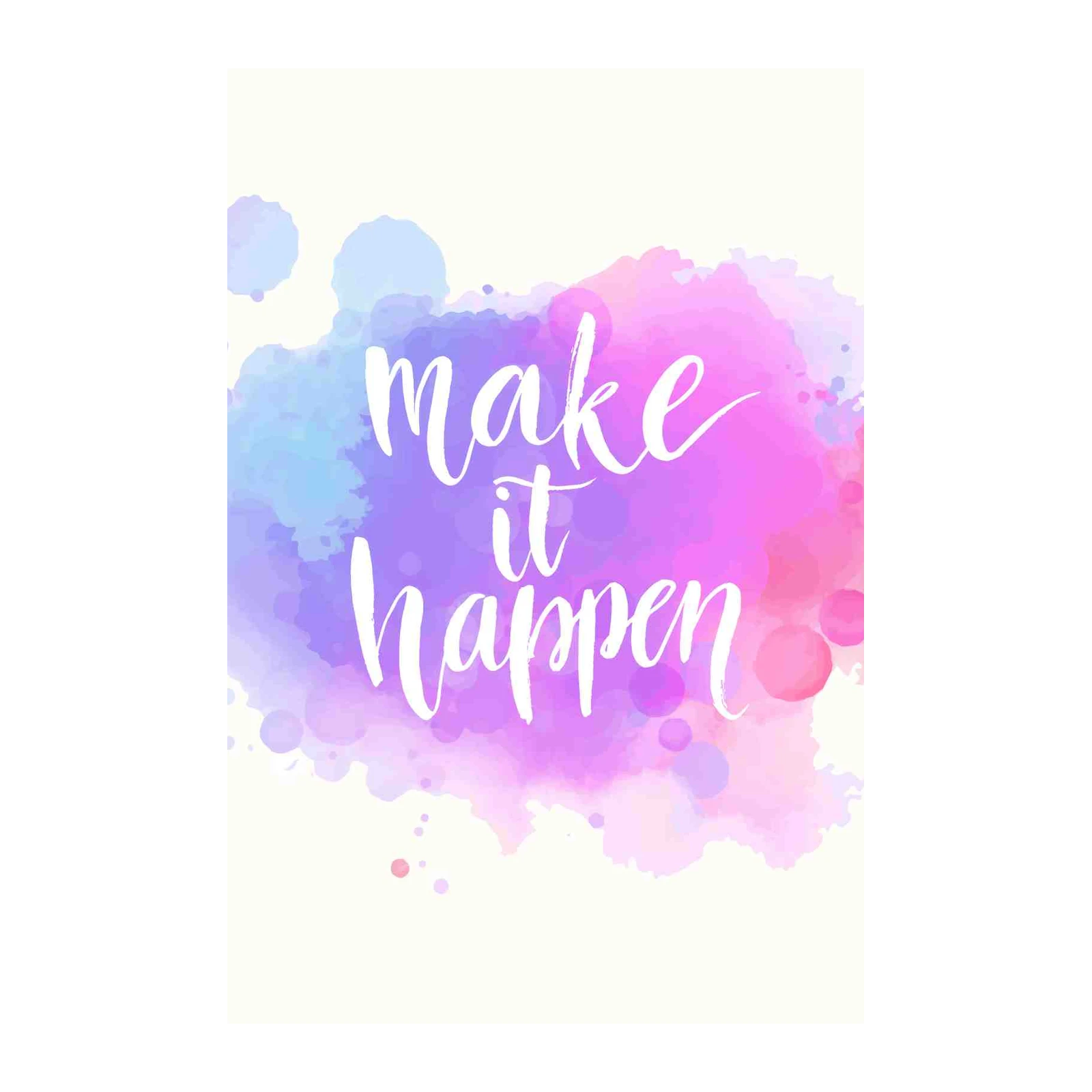 Make It Happen Watercolor Motivational Wall Art