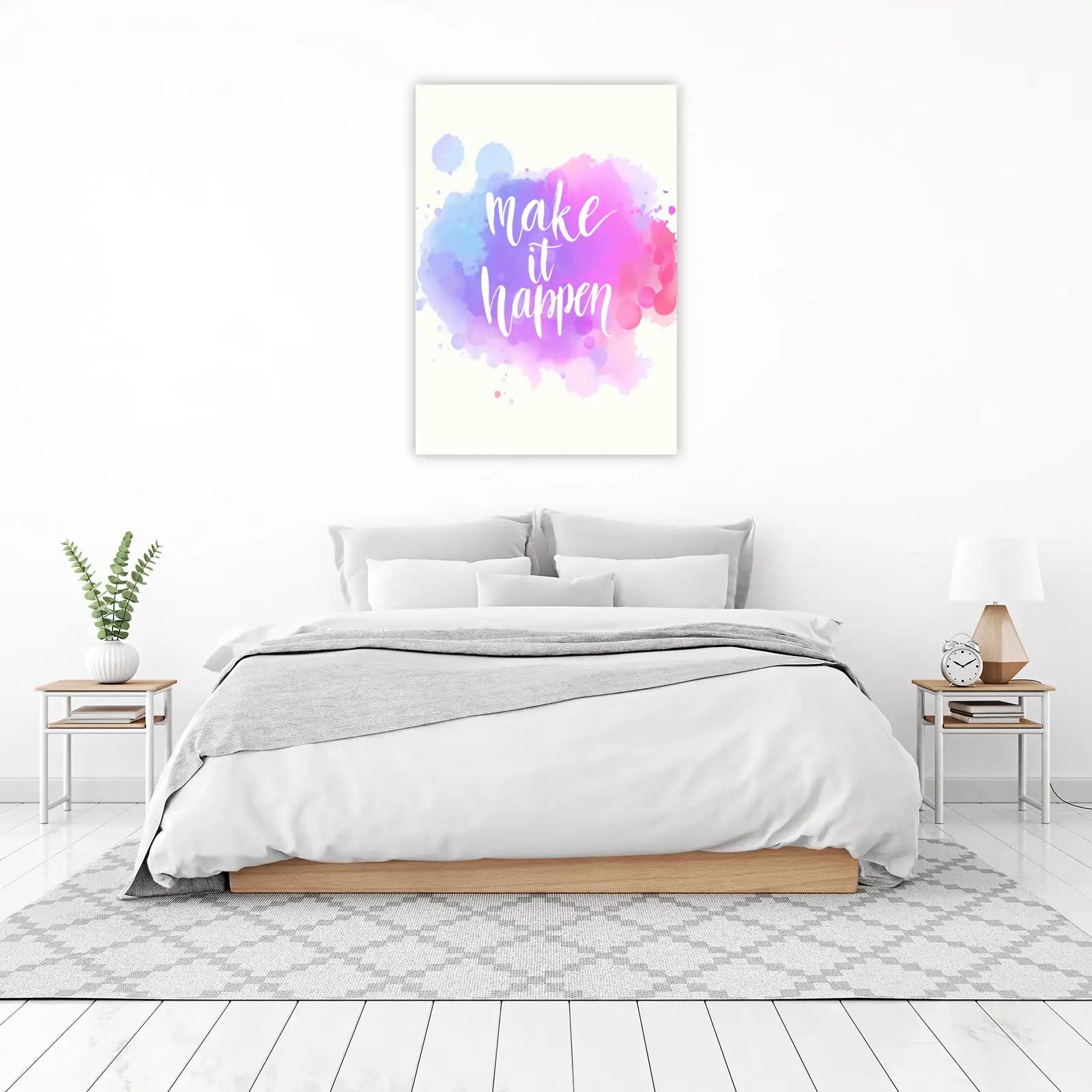 Make It Happen Watercolor Motivational Wall Art