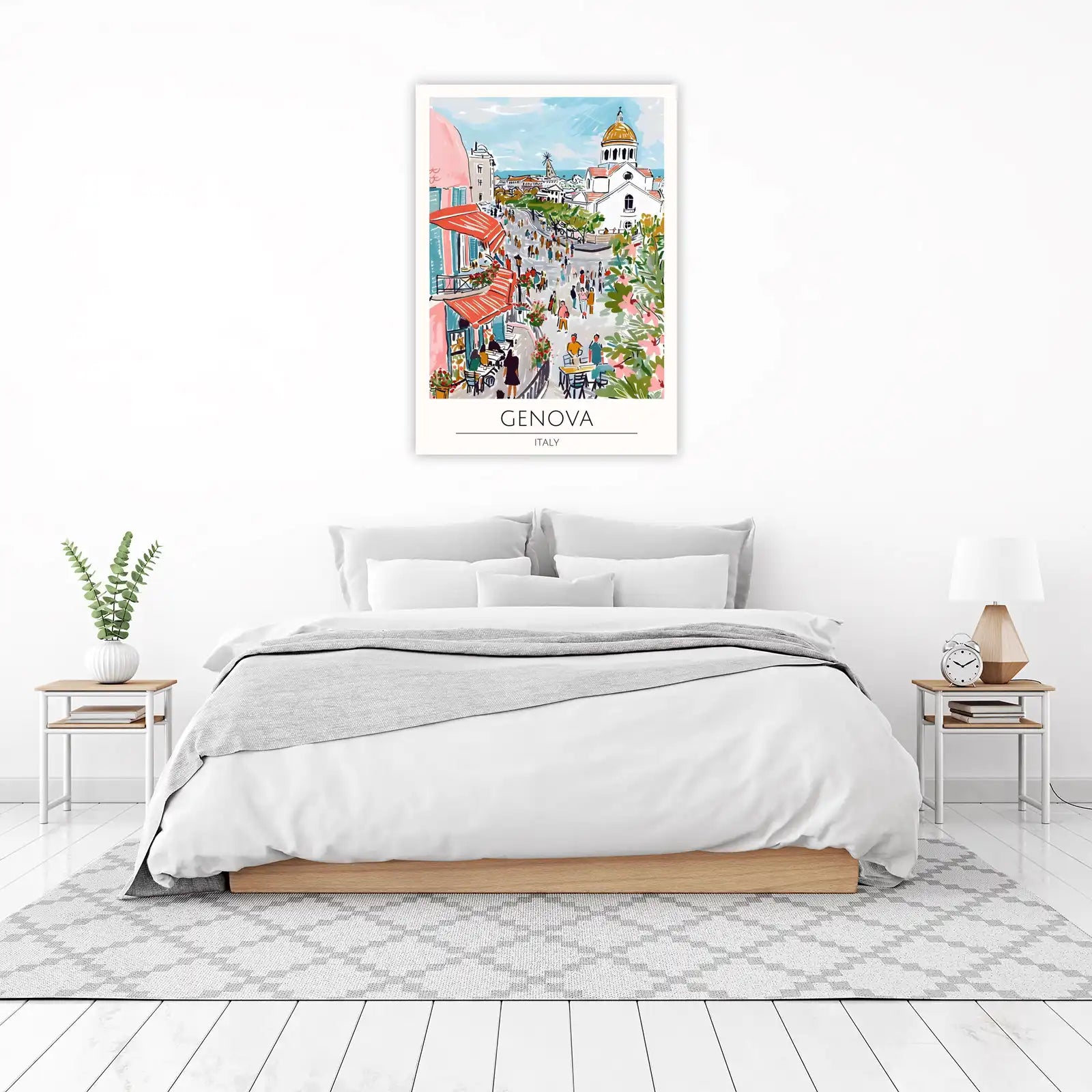 Vibrant Genova Street Scene Wall Art