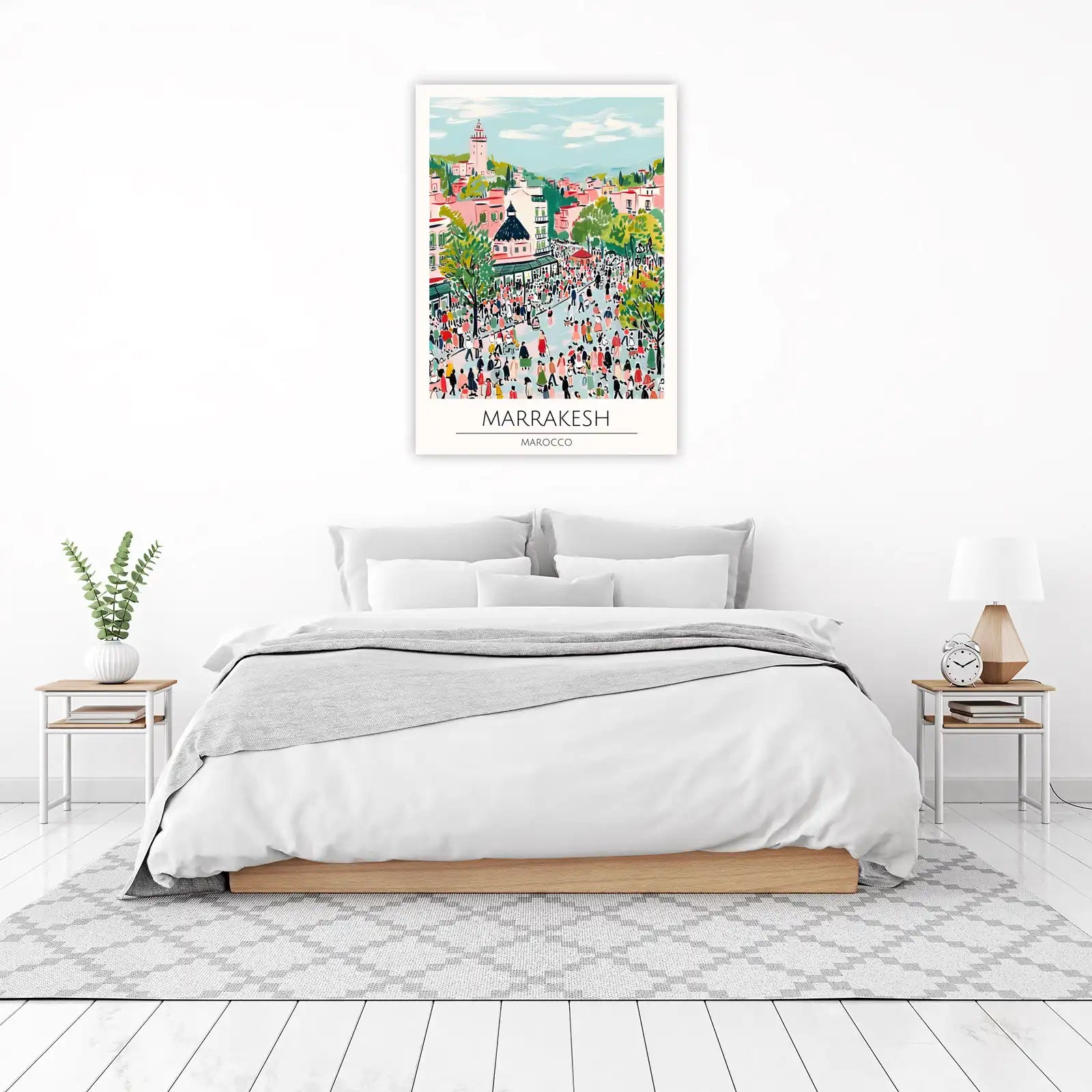 Vibrant Marrakech Souk Wall Art - Morocco Travel Art