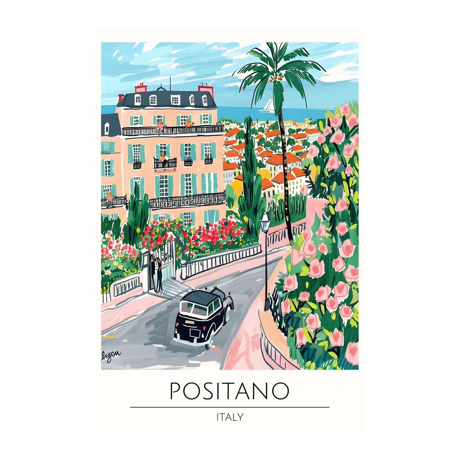 Vibrant Positano Italy Coastal Scene Wall Art