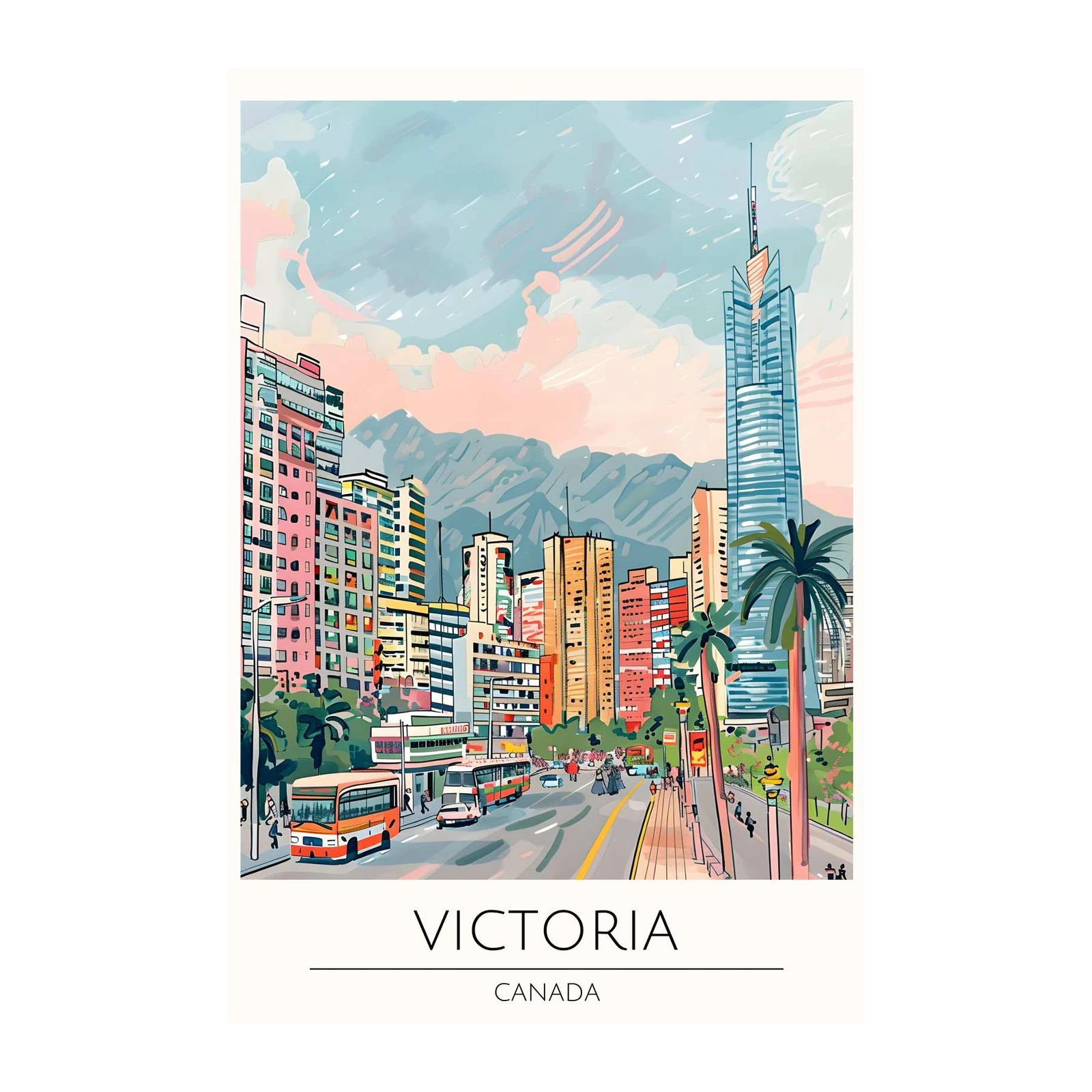 Vibrant Victoria Skyline Wall Art