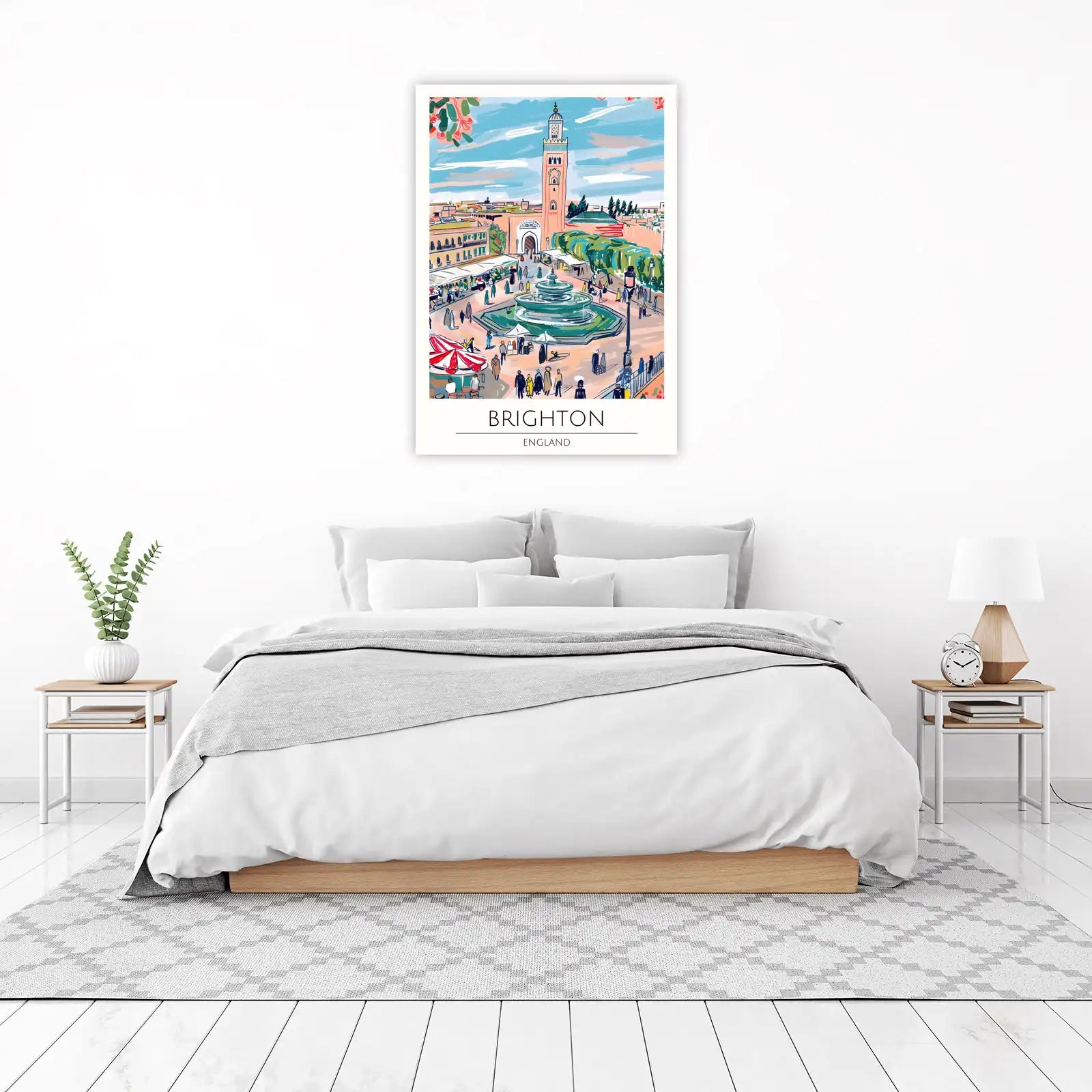 Vibrant Brighton Fountain Square Wall Art