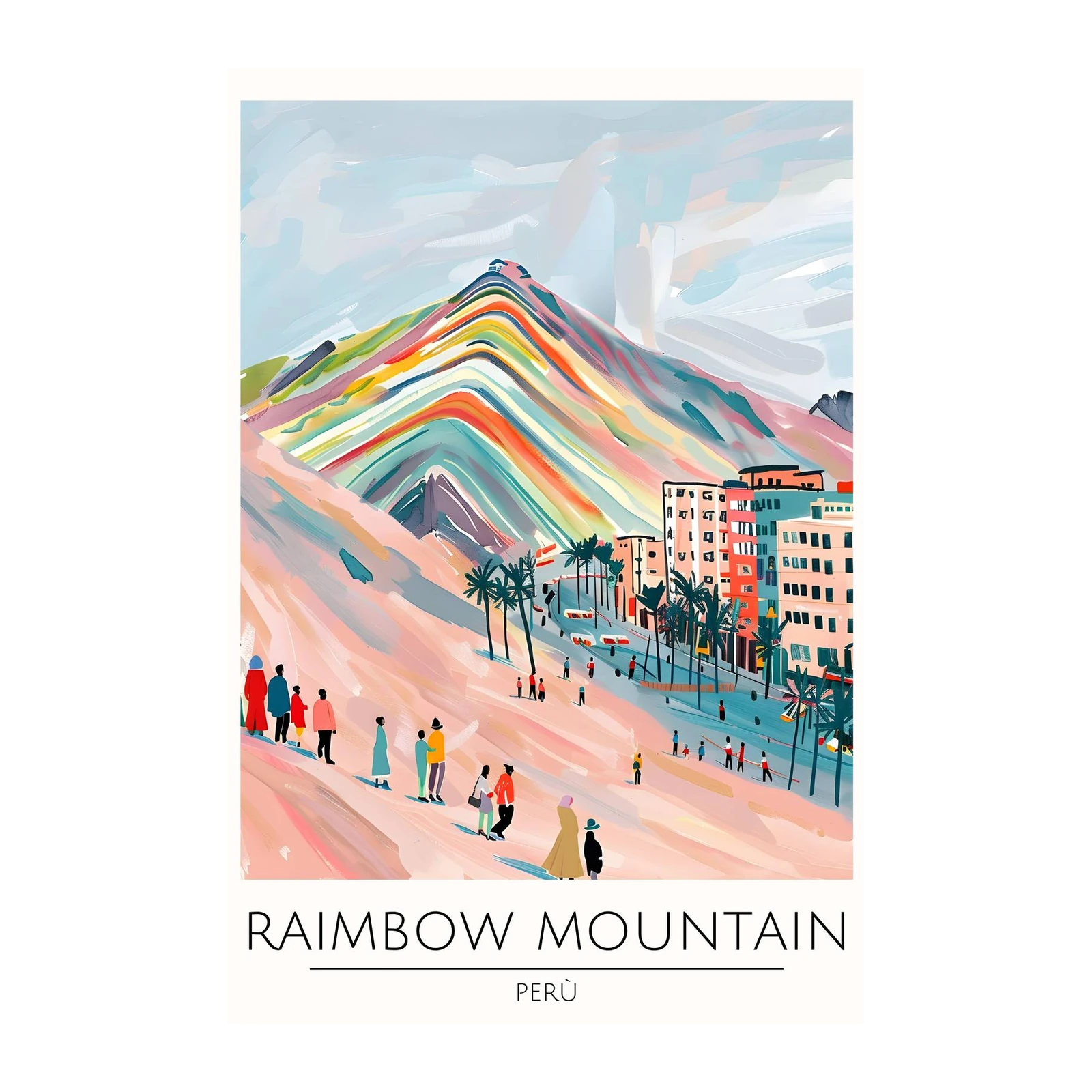 Vibrant Rainbow Mountain Peru Wall Art