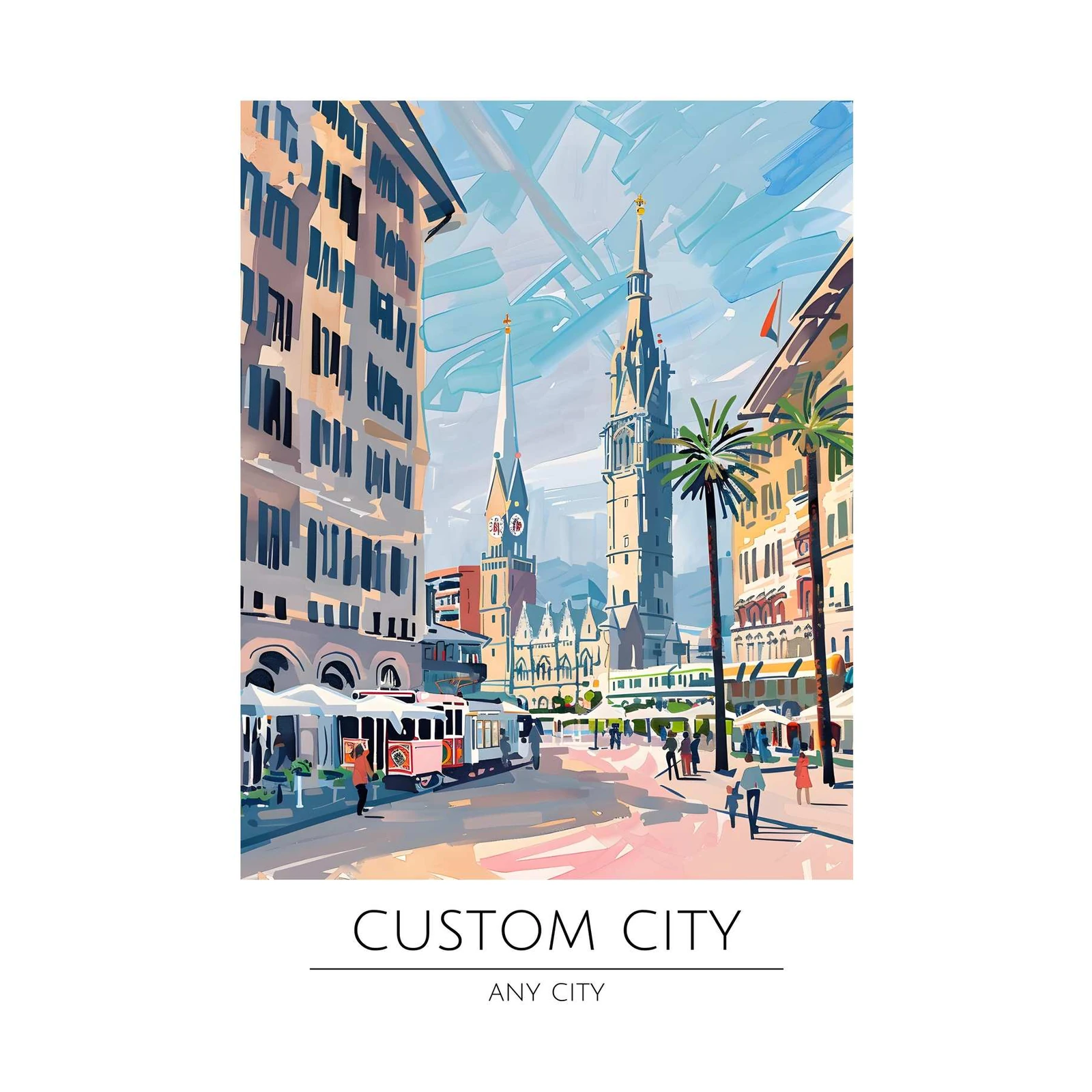 Vibrant Cityscape Artwork Wall Art