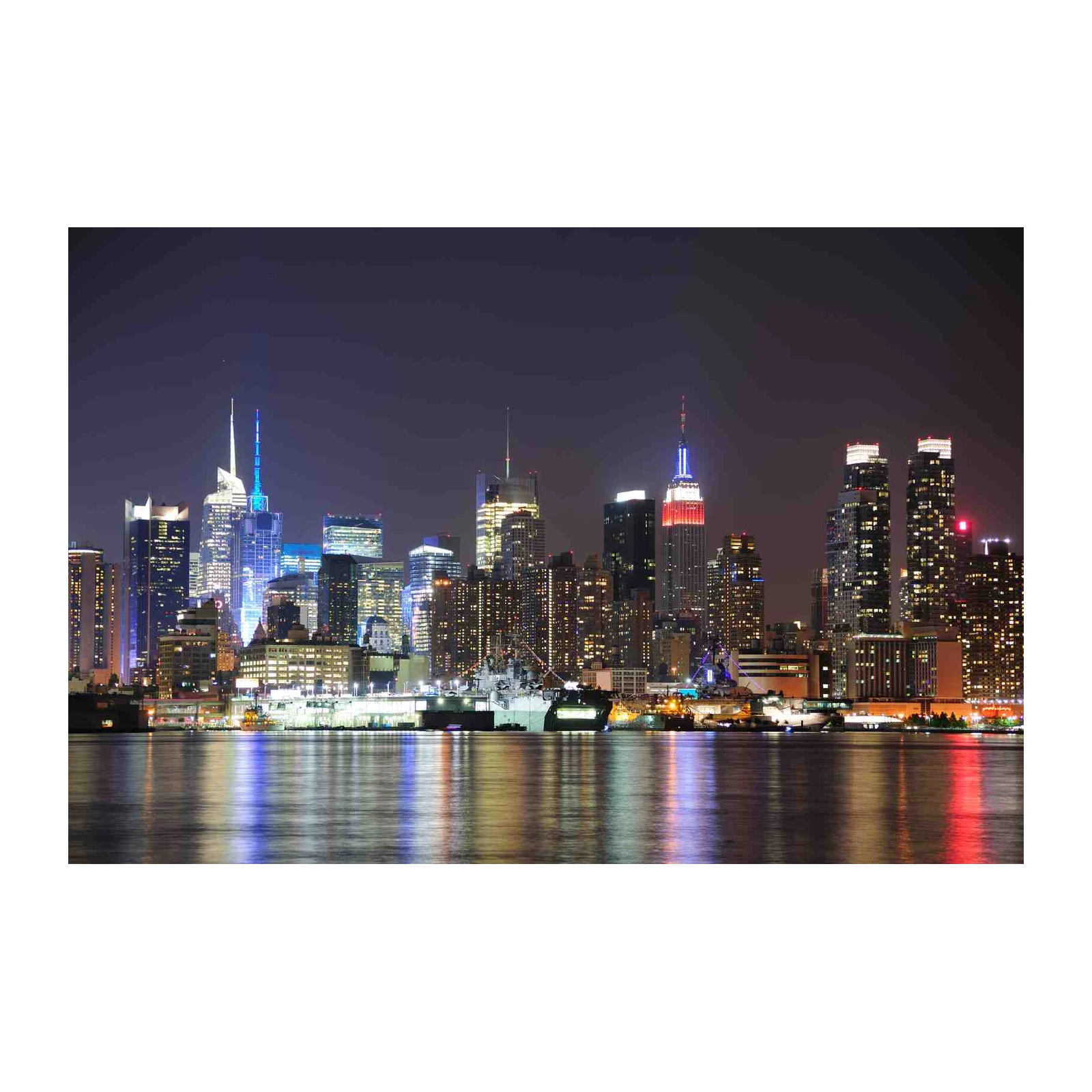 New York City Skyline Night Wall Art