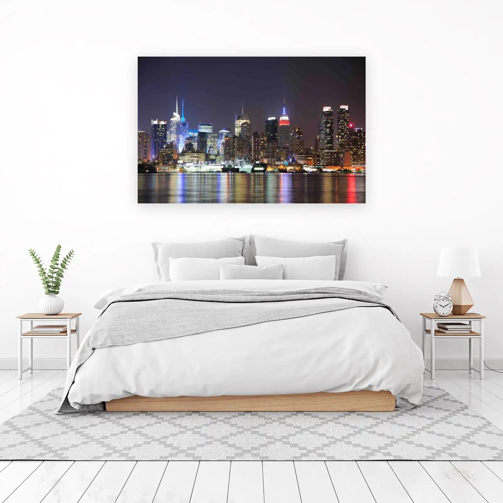 New York City Skyline Night Wall Art