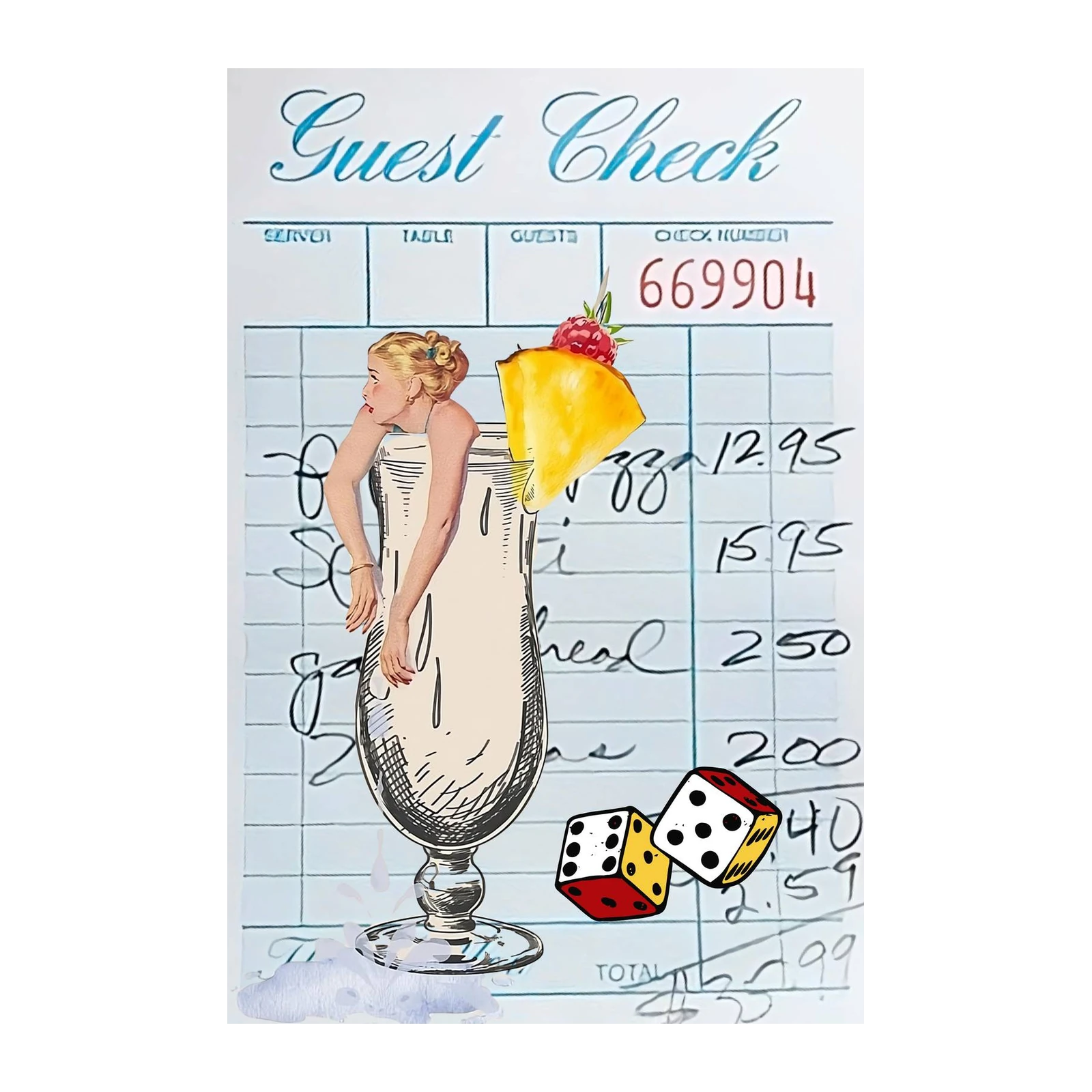 Retro Cocktail & Dice Wall Art
