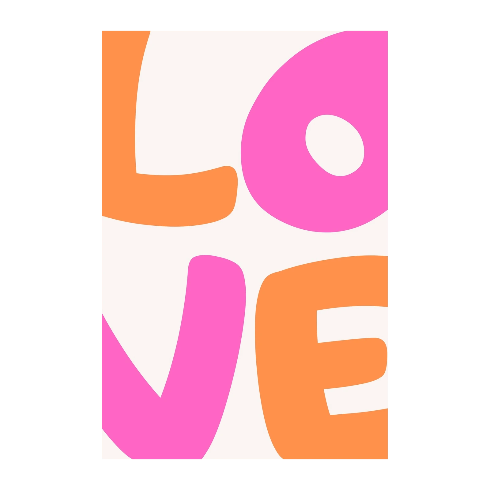 Vibrant Abstract Love Word Wall Art