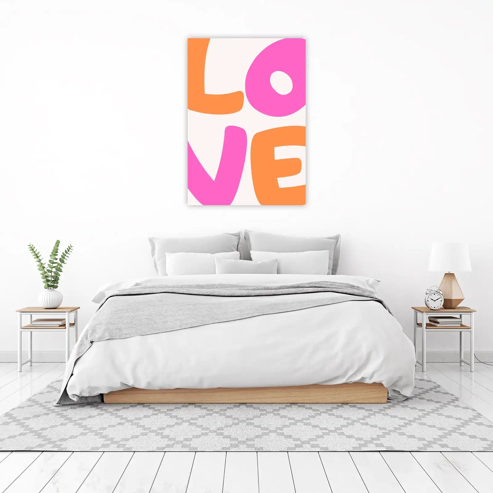 Vibrant Abstract Love Word Wall Art