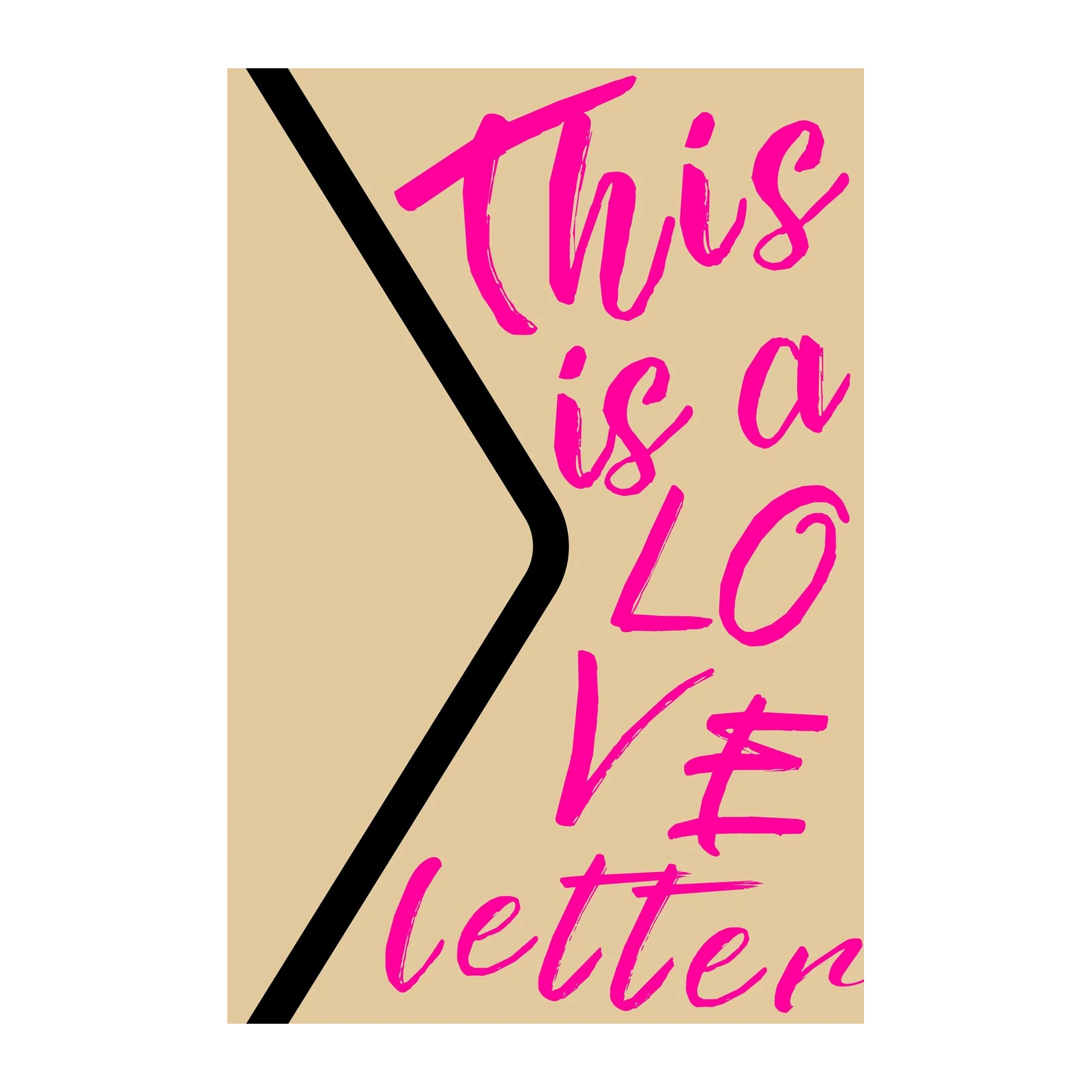 This Is A Love Letter Neon Pink Wall Art