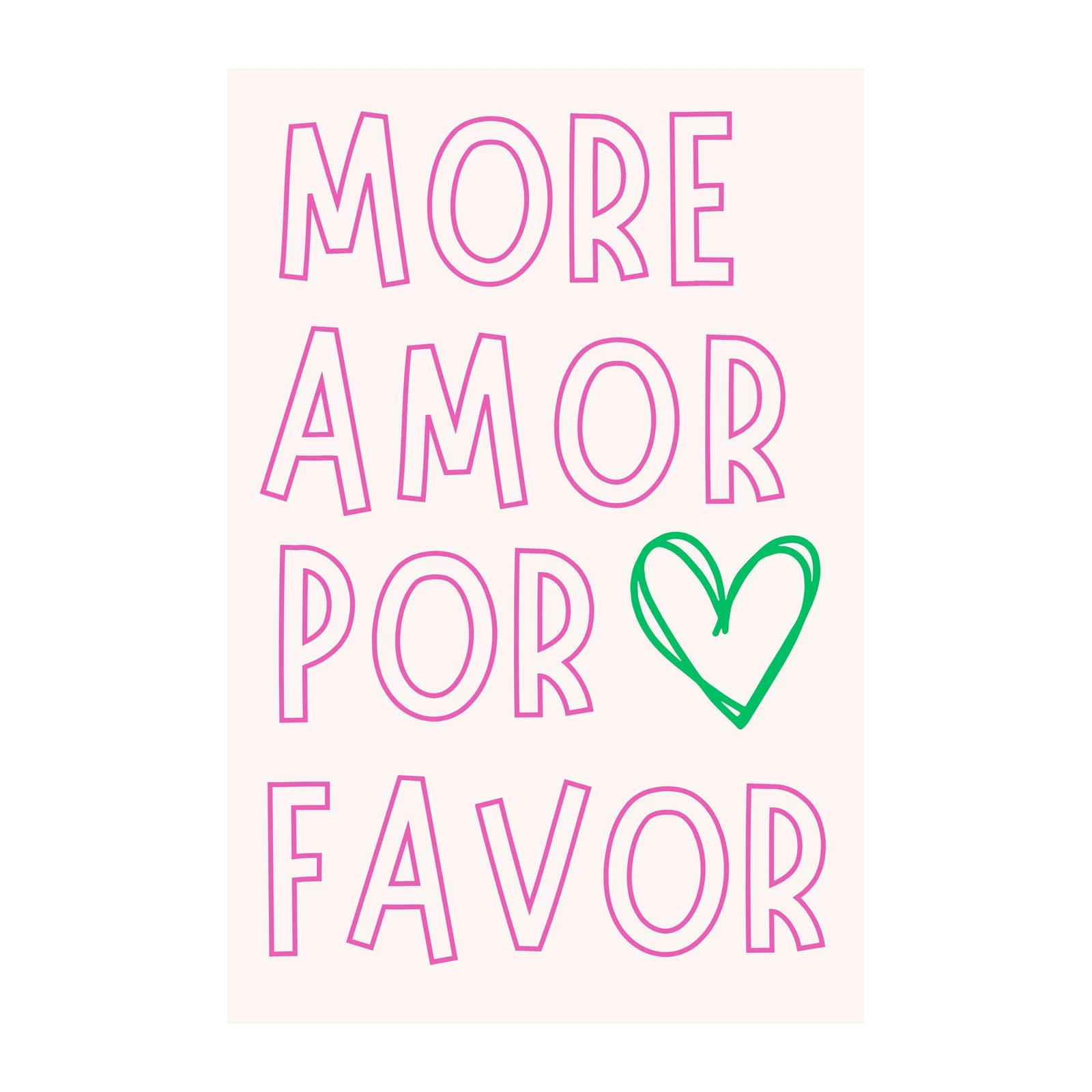 More Amor Por Favor Pink & Green Wall Art
