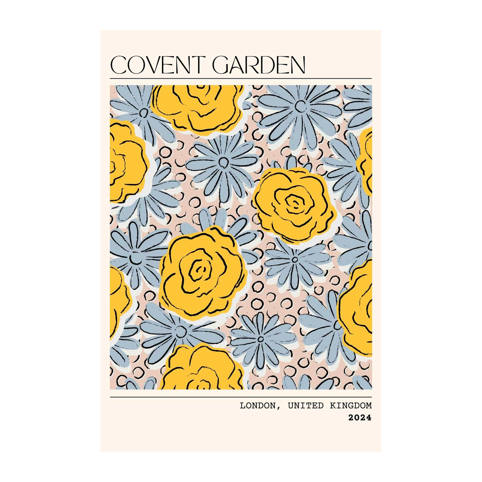 Vibrant Floral Covent Garden Poster Wall Art