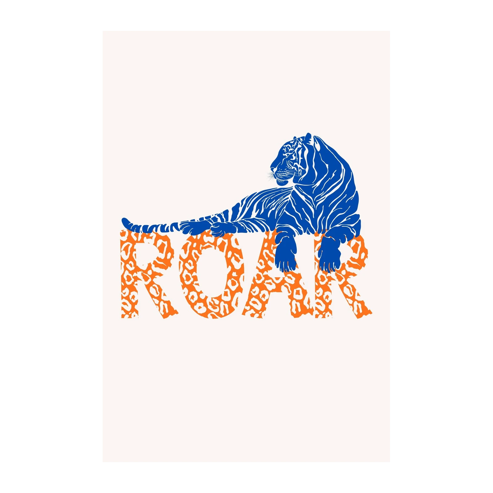 Bold Blue Tiger Roar Art Wall Art