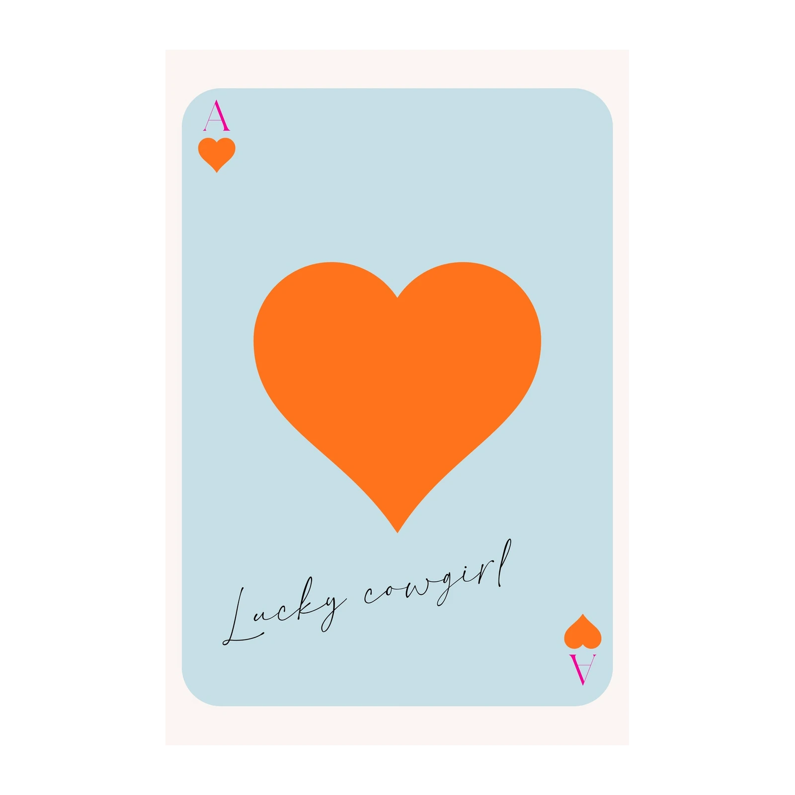 Lucky Cowgirl Ace of Hearts Wall Art