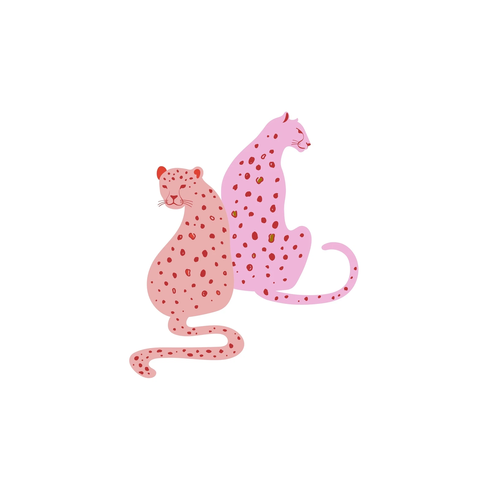 Pink Cheetah Duo Abstract Art Wall Art