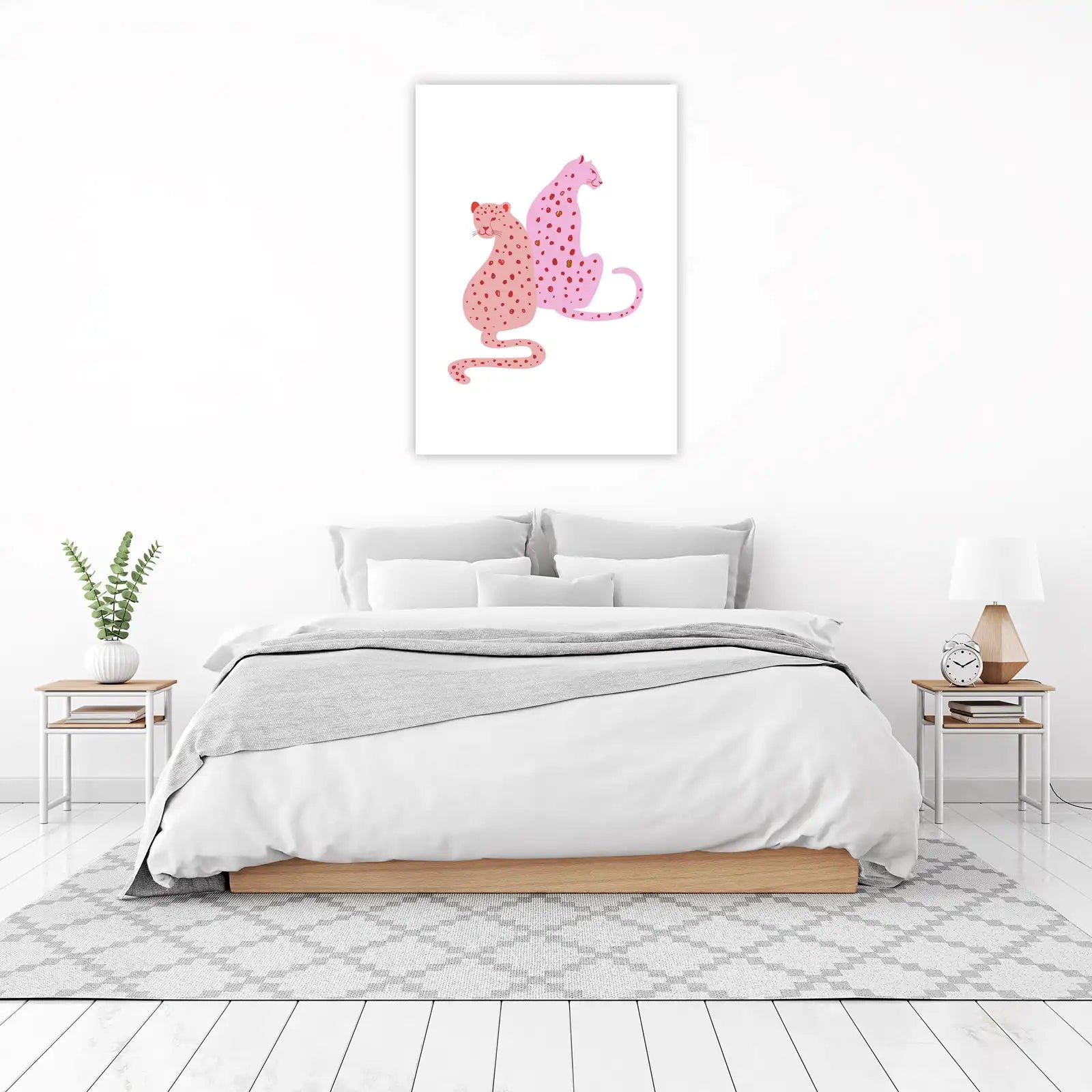 Pink Cheetah Duo Abstract Art Wall Art