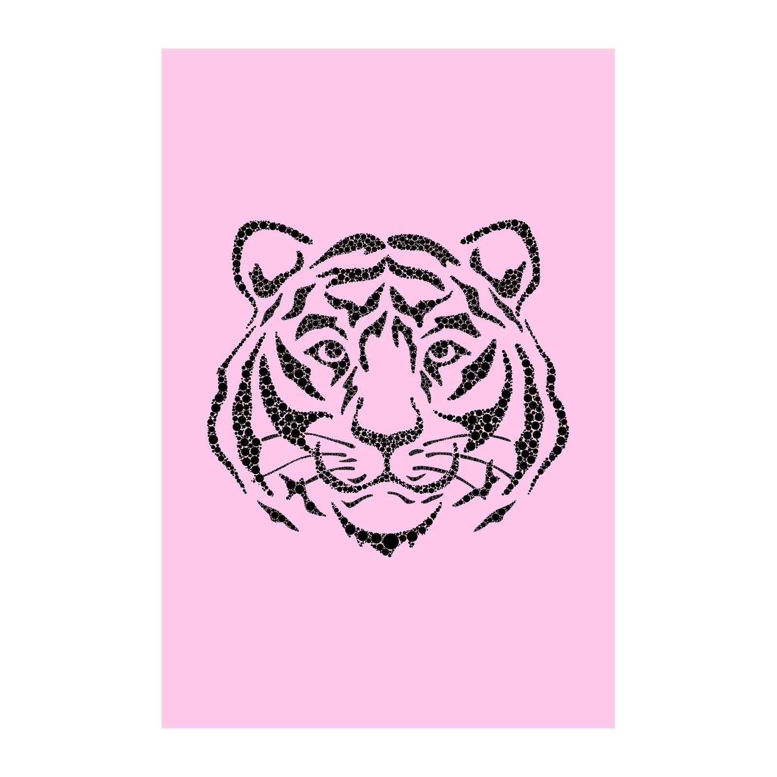 Bold Dot Tiger Face Wall Art - Modern Animal Art