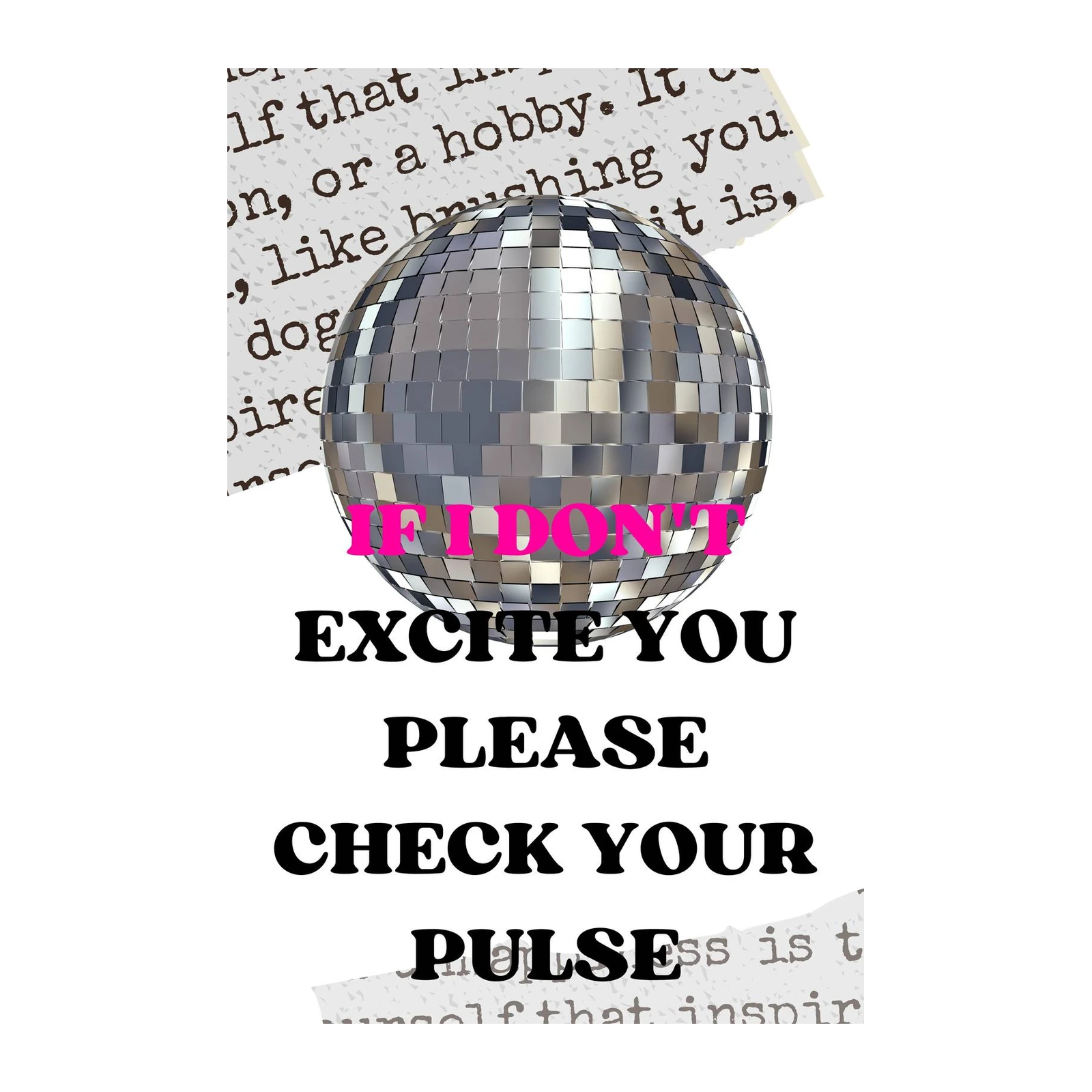 Disco Ball "Check Your Pulse" Wall Art Wall Art