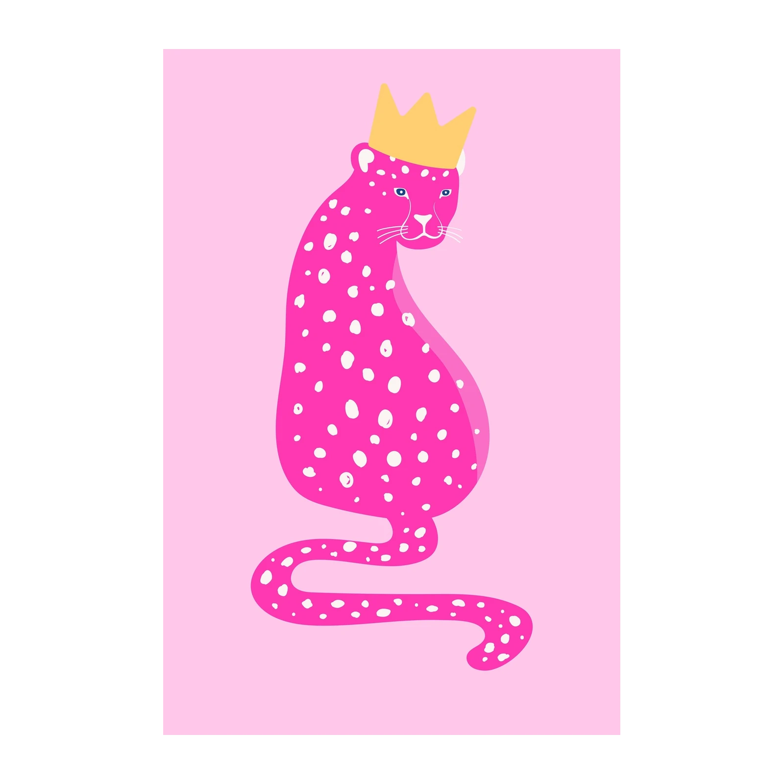 Pink Leopard Crowned Wall Art - Kids Room Decor
