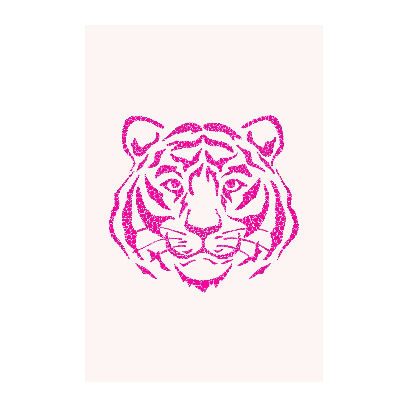 Vibrant Pink Tiger Dot Art Wall Art