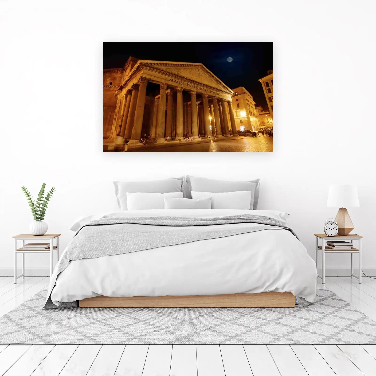 Majestic Pantheon Night Rome Wall Art