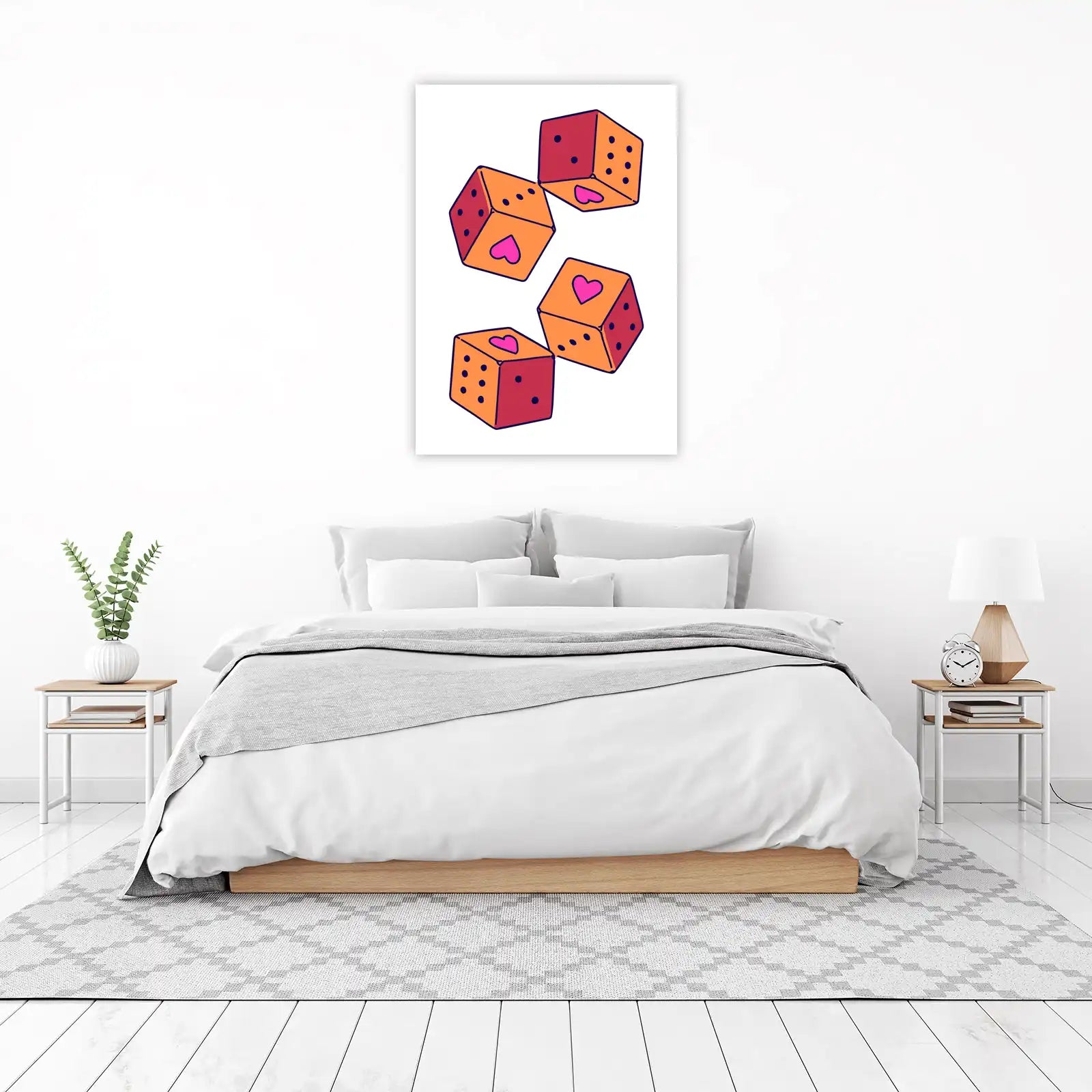 Retro Dice Heart Wall Art Wall Art