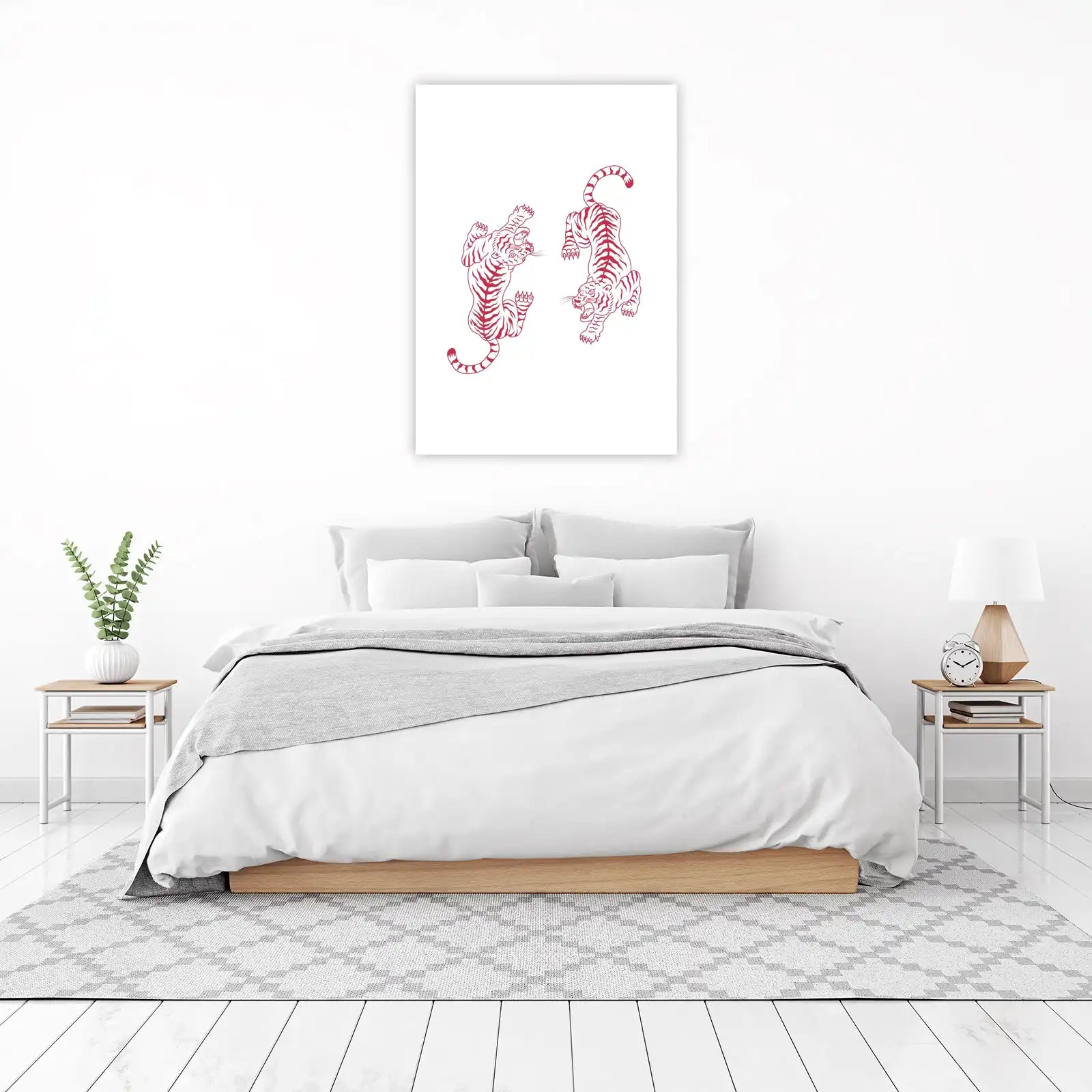 Dynamic Red Tiger Duo Wall Art