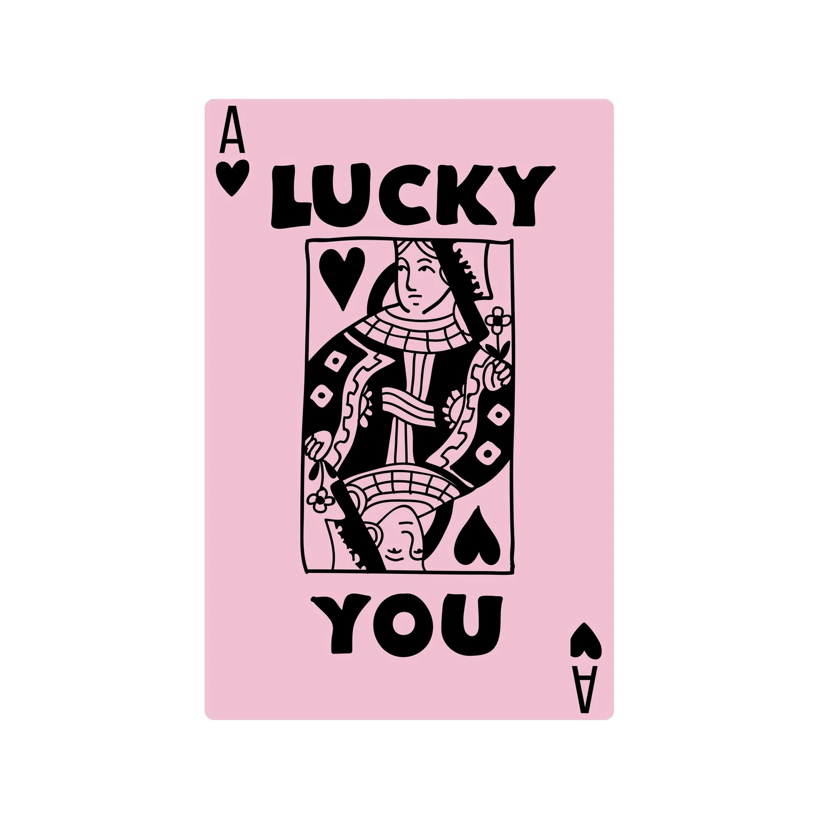 Lucky Queen of Hearts Ace Wall Art