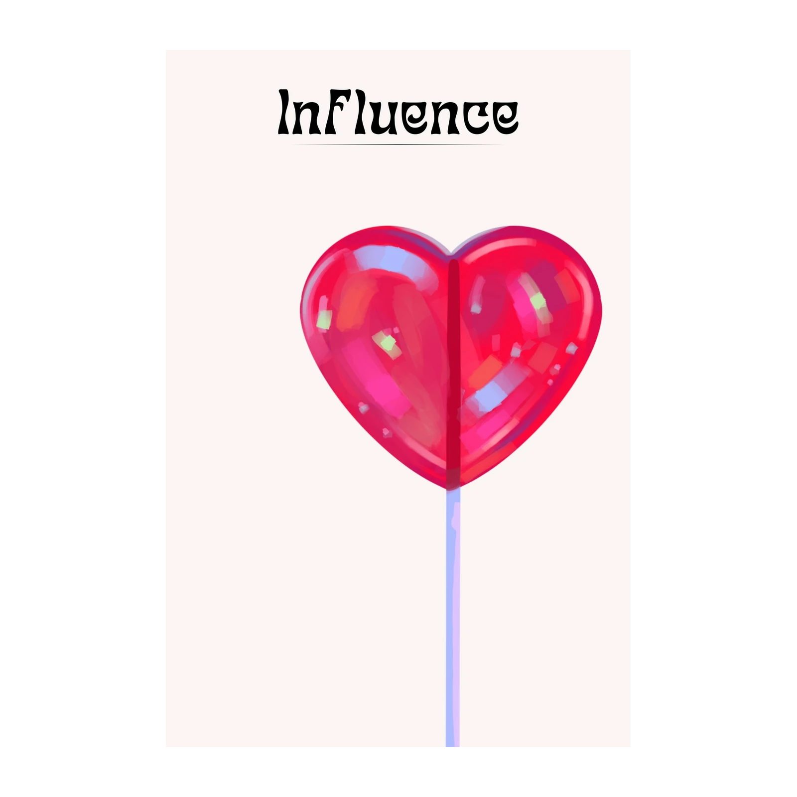 Heartbeat of Love Red Heart Lollipop Wall Art