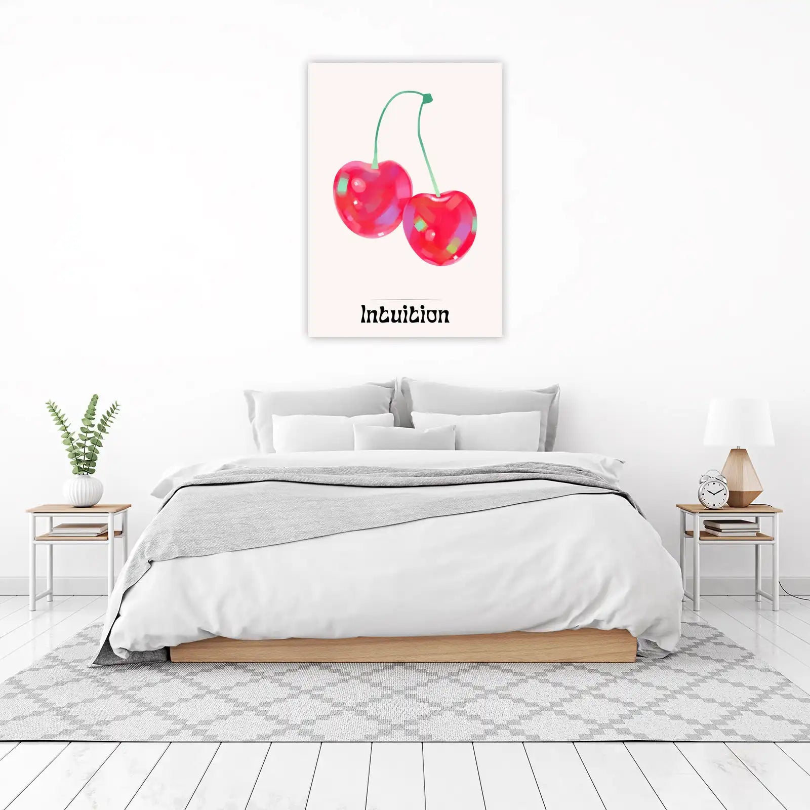Vibrant Cherry "Intuition" Modern Art Wall Art