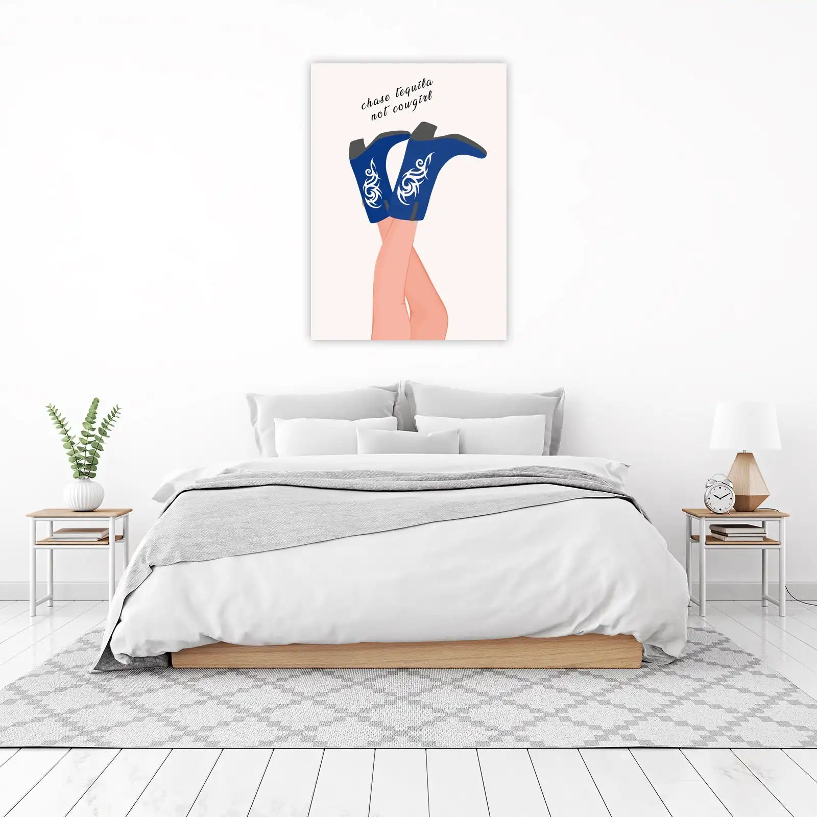 Chase Tequila Not Cowgirl Blue Boots Wall Art
