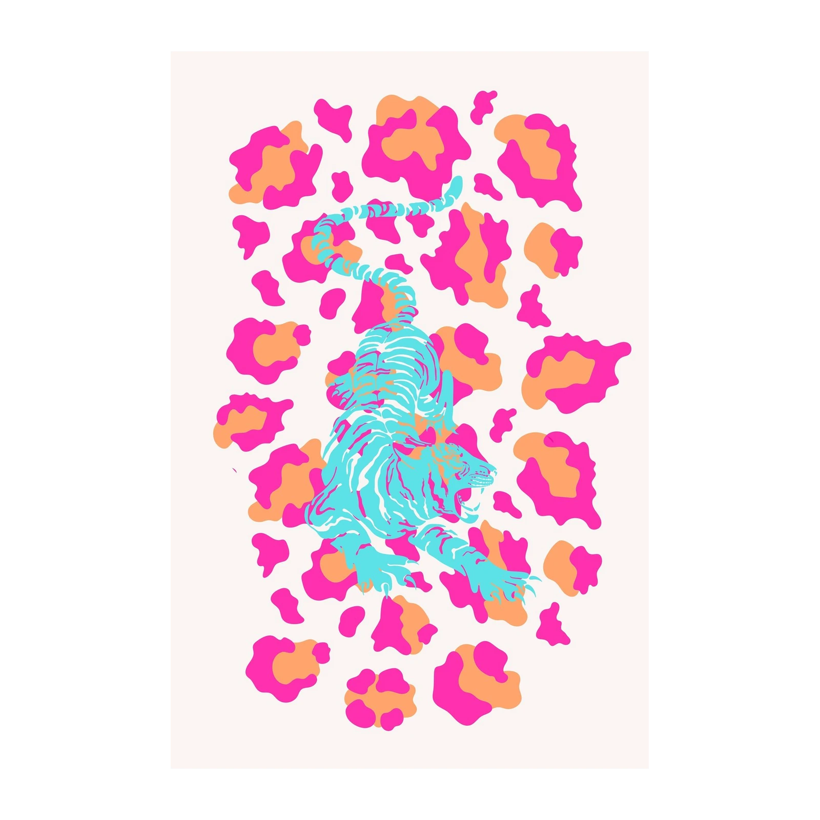 Vibrant Tiger Leopard Print Wall Art