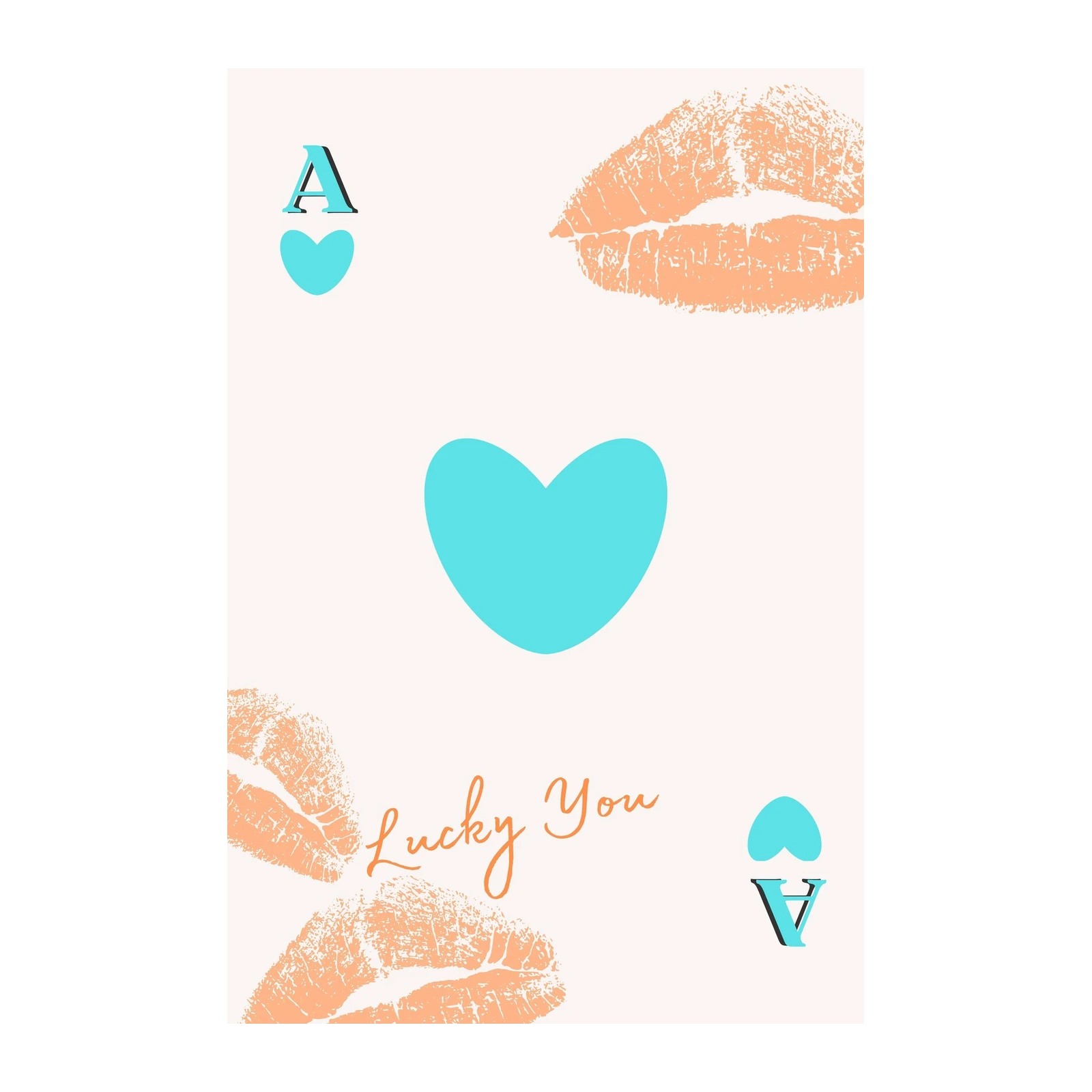 Lucky You Hearts & Lips Wall Art