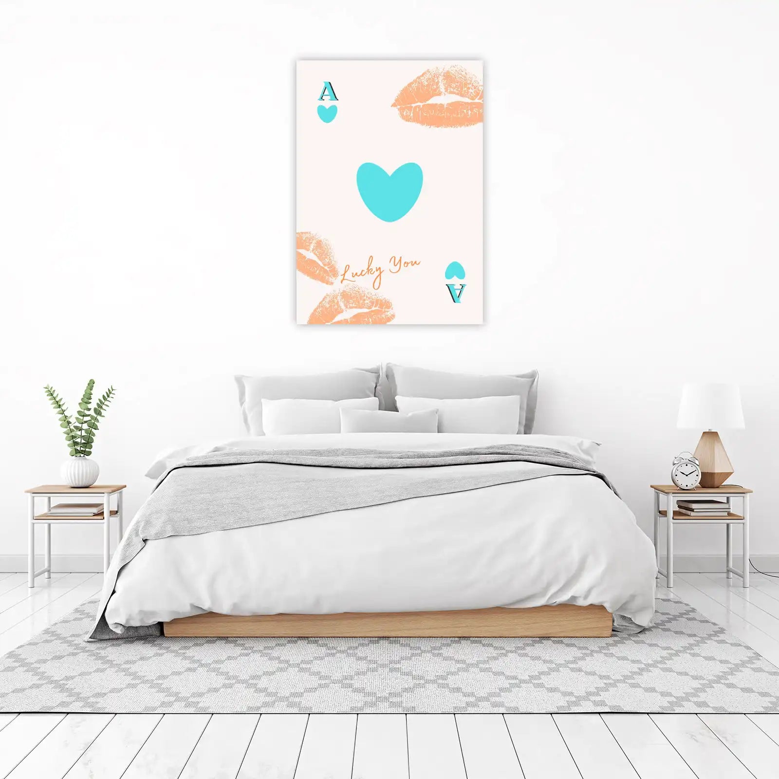 Lucky You Hearts & Lips Wall Art