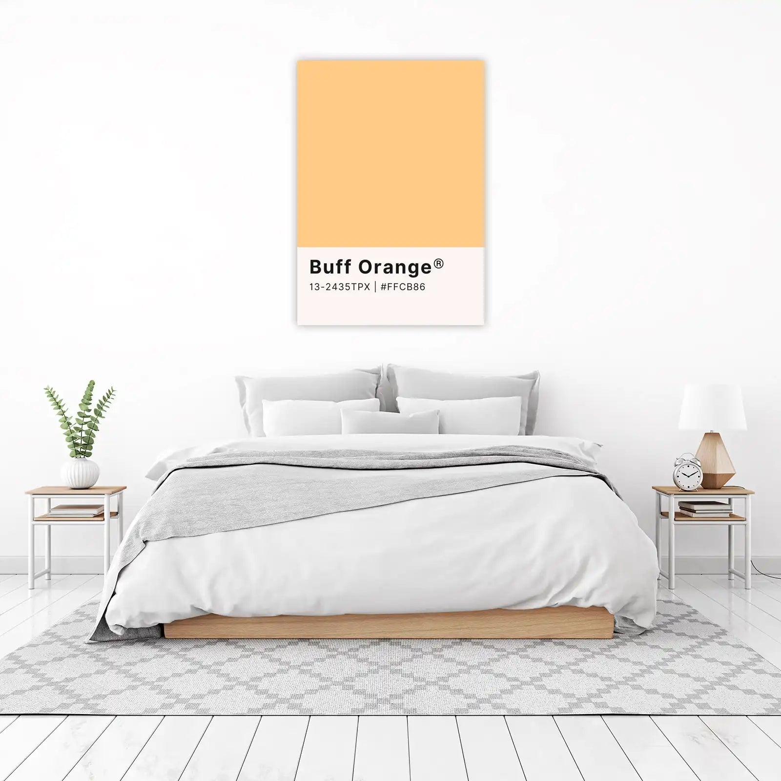 Warm Buff Orange Solid Color Wall Art Wall Art
