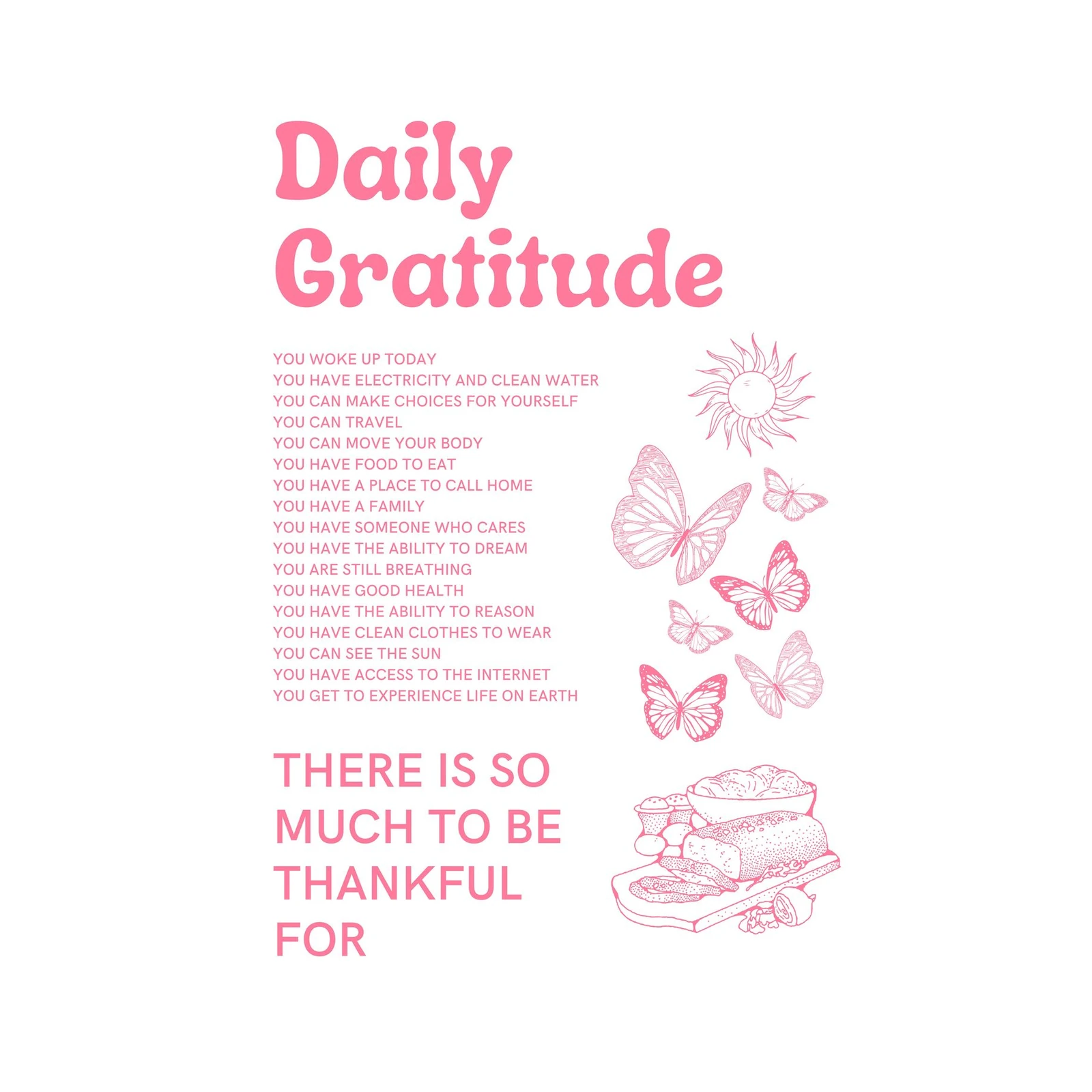 Daily Gratitude Boho Butterfly Wall Art Wall Art