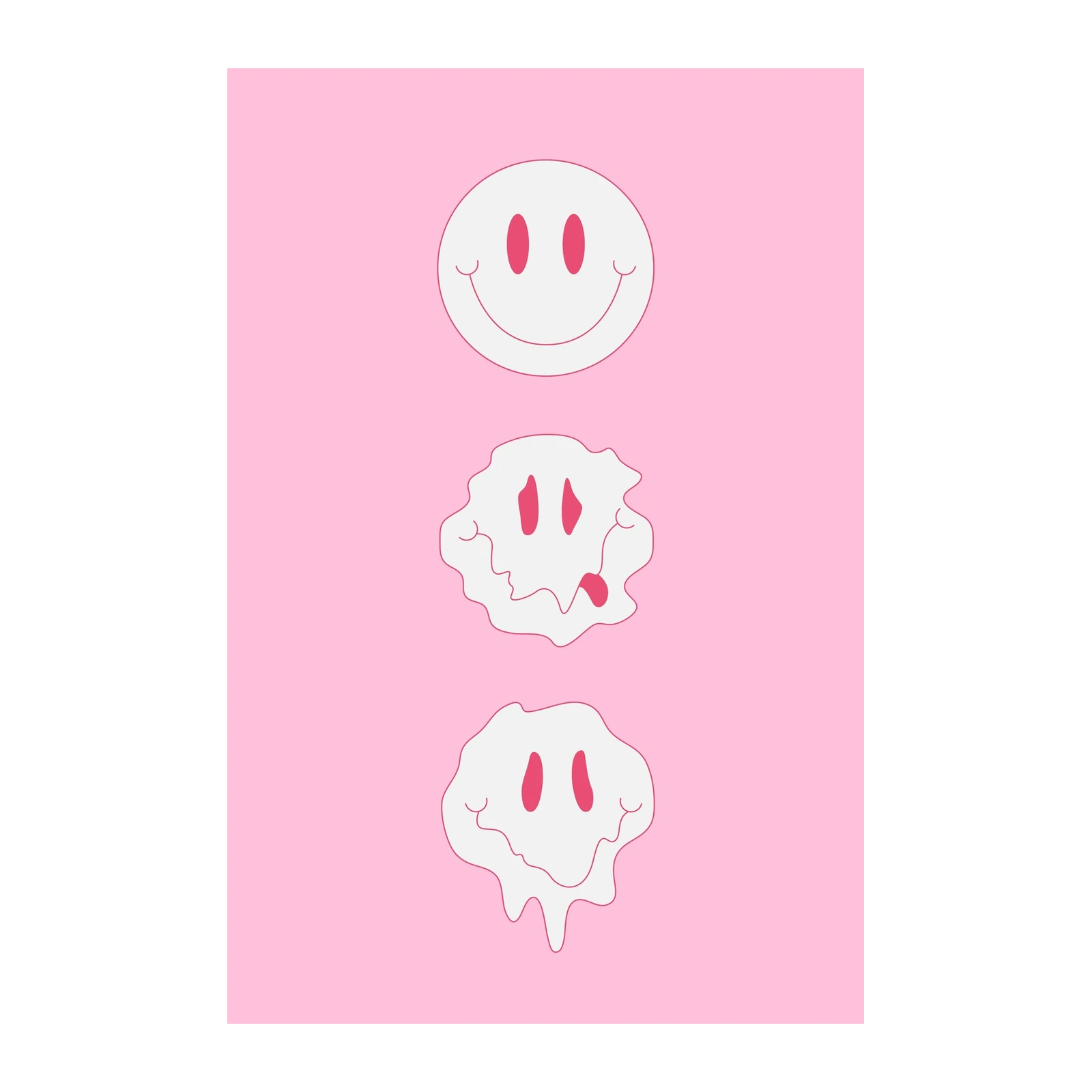 Melting Smiley Face Aesthetic Wall Art