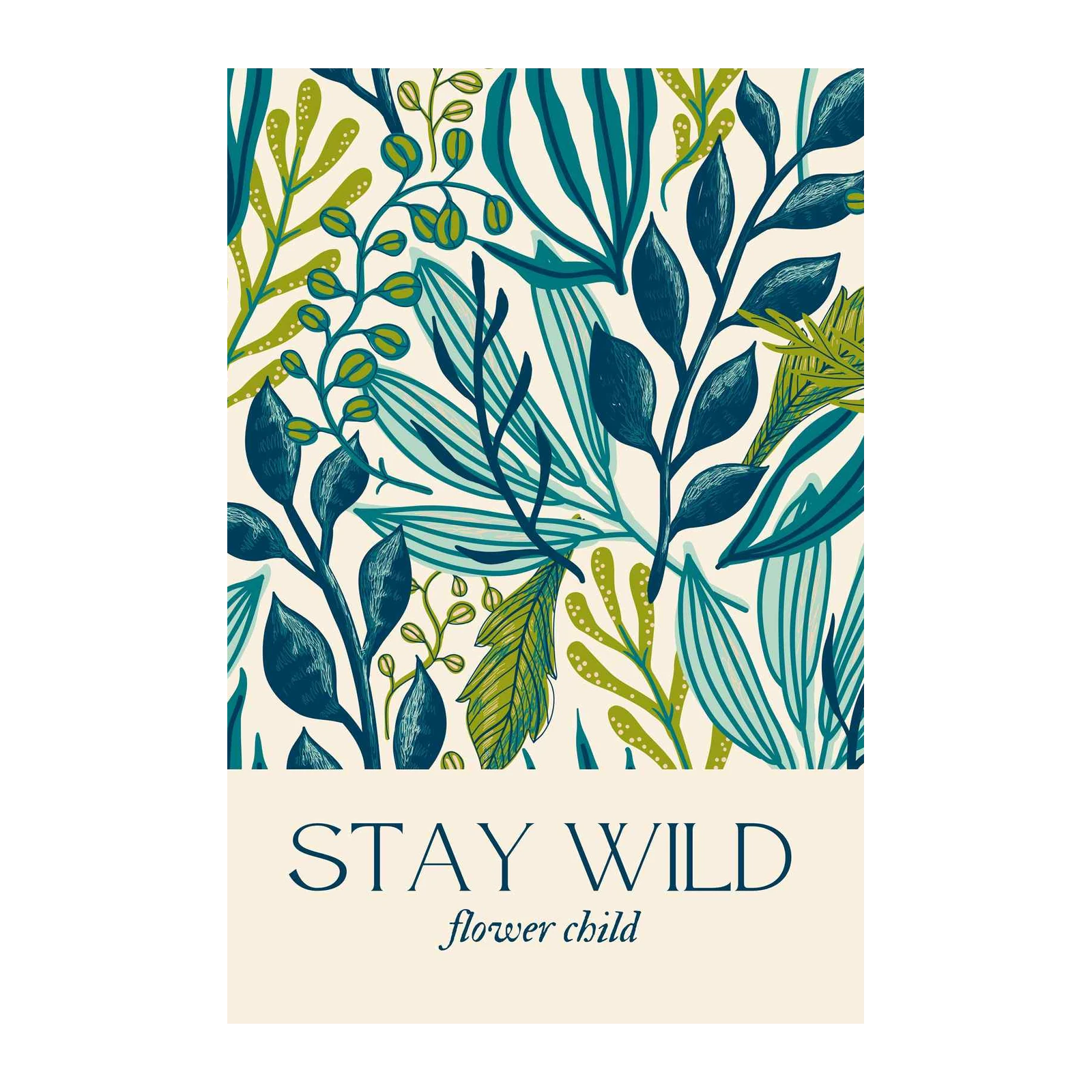 Bohemian Floral "Stay Wild" Wall Art